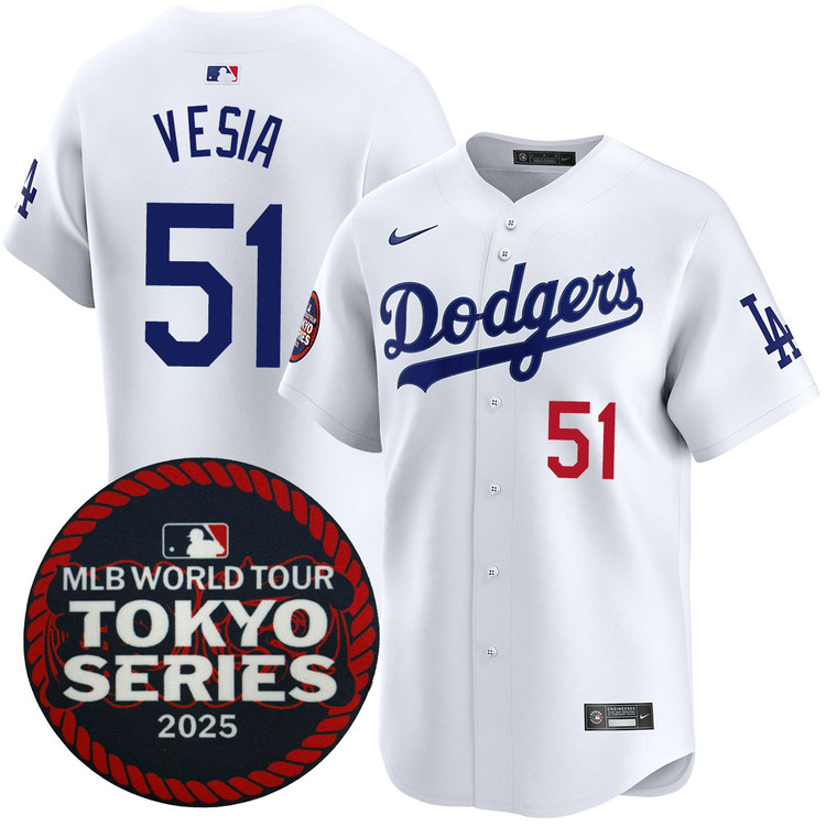 Alex Vesia Los Angeles Dodgers Home 2025 Tokyo Series Jersey