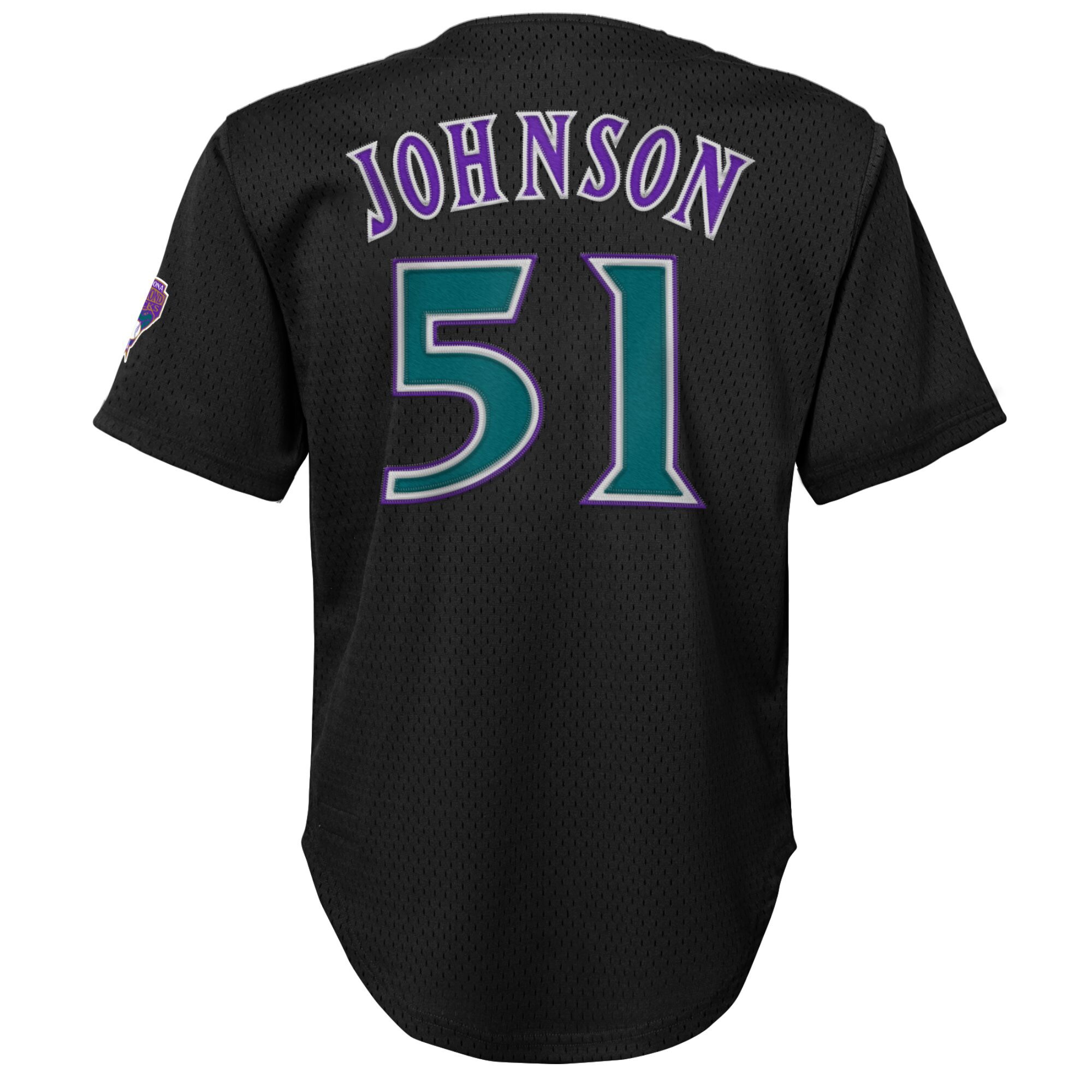 Randy Johnson Arizona Diamondbacks Mitchell & Ness Youth Cooperstown CollectionMesh Batting Practice Jersey - Black