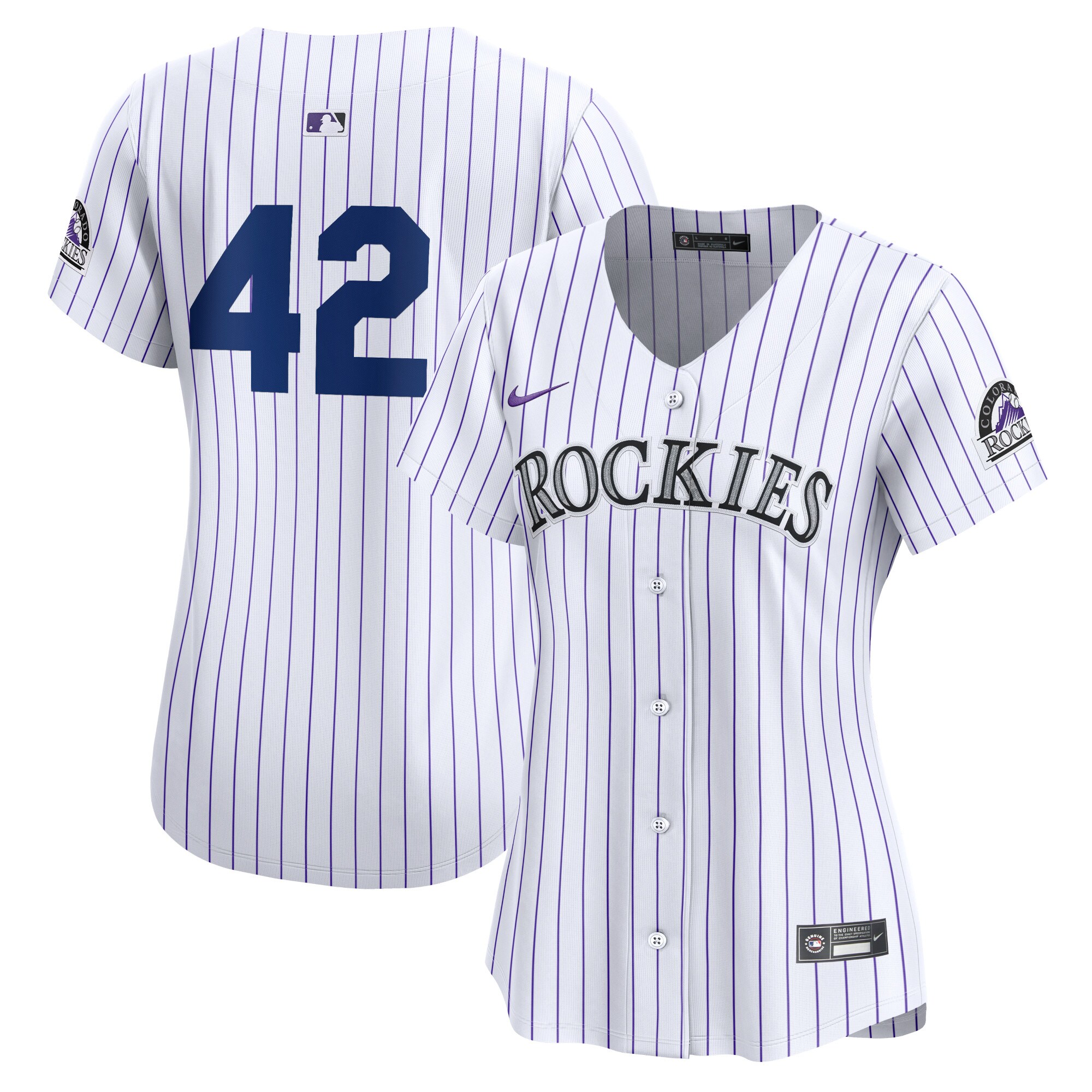 Colorado Rockies Women's 2024 Jackie Robinson Day Home Limited Jersey White