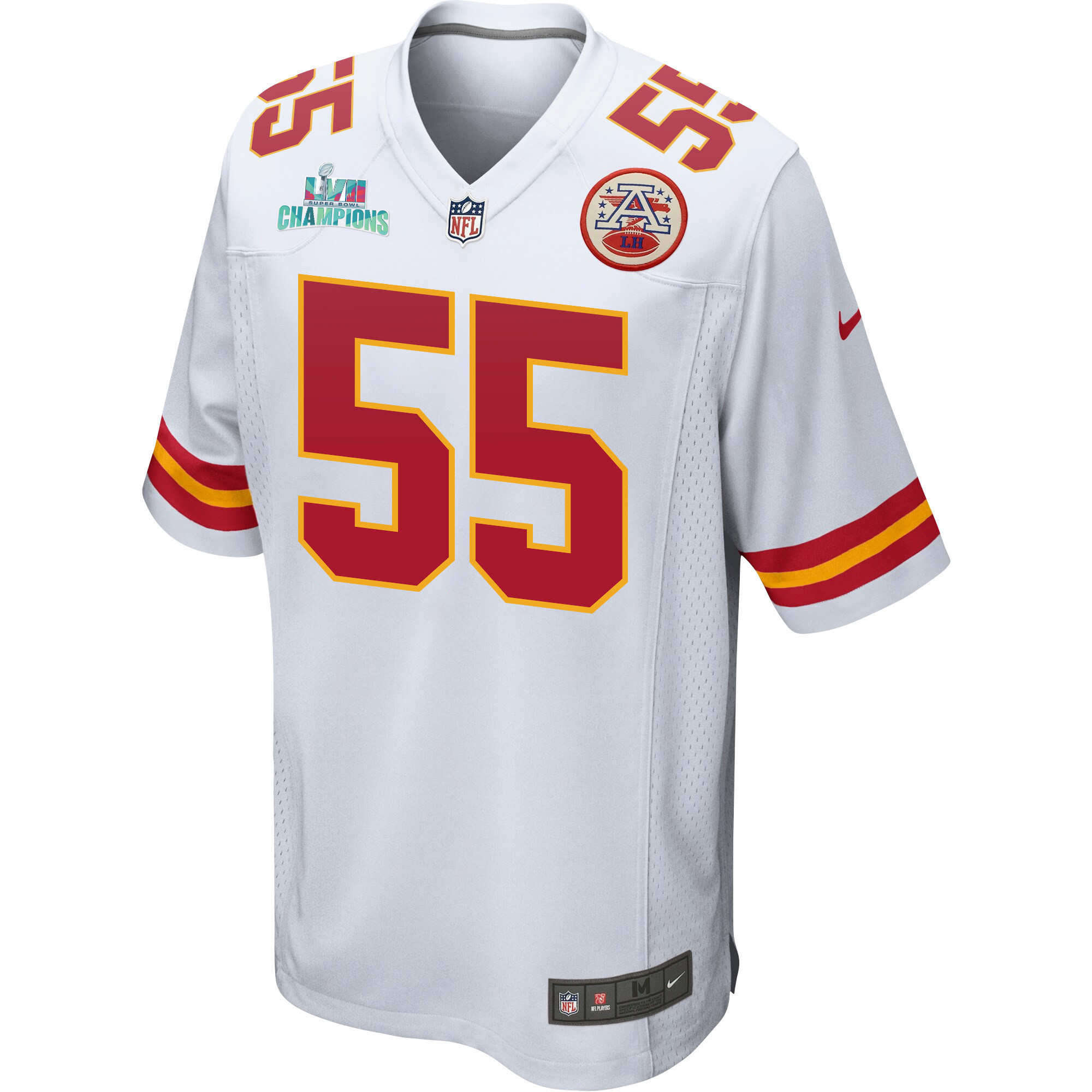 Frank Clark 55 Kansas City Chiefs Super Bowl LVII Champions Men Game Jersey - White