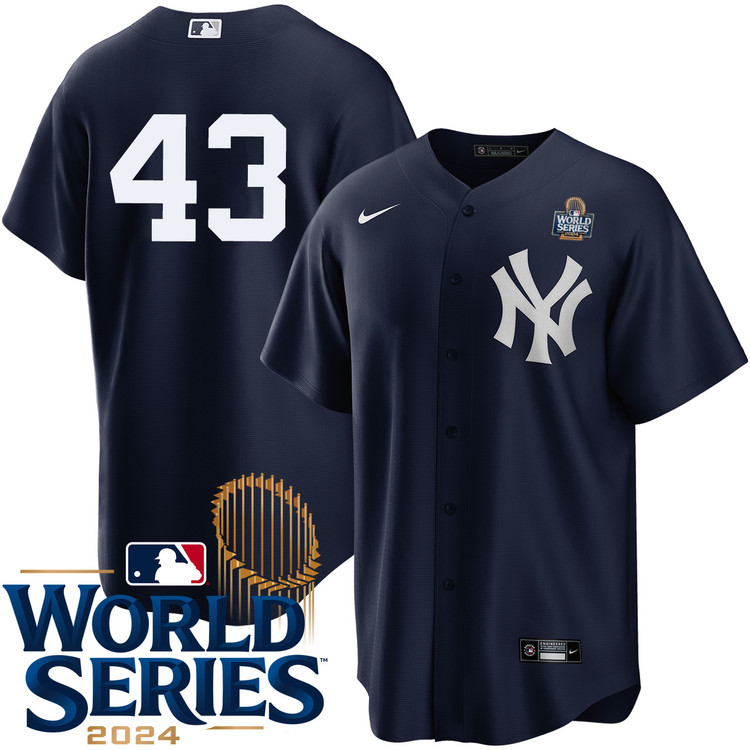 Jonathan Loaisiga New York Yankees Alternate Navy Player World Series Jersey