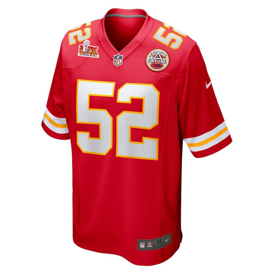 Creed Humphrey #52 Kansas City Chiefs Super Bowl LIX Jersey - Men's - Red