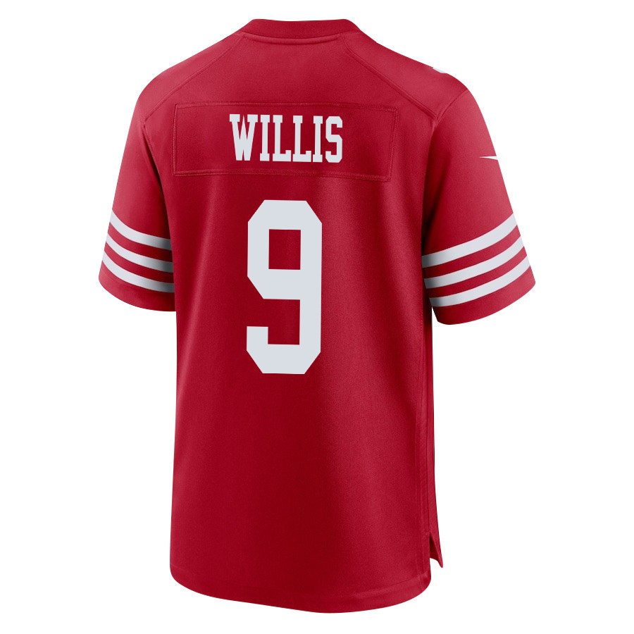 Brayden Willis 9 San Francisco 49ers Super Bowl LVIII Patch Game Men Jersey - Scarlet
