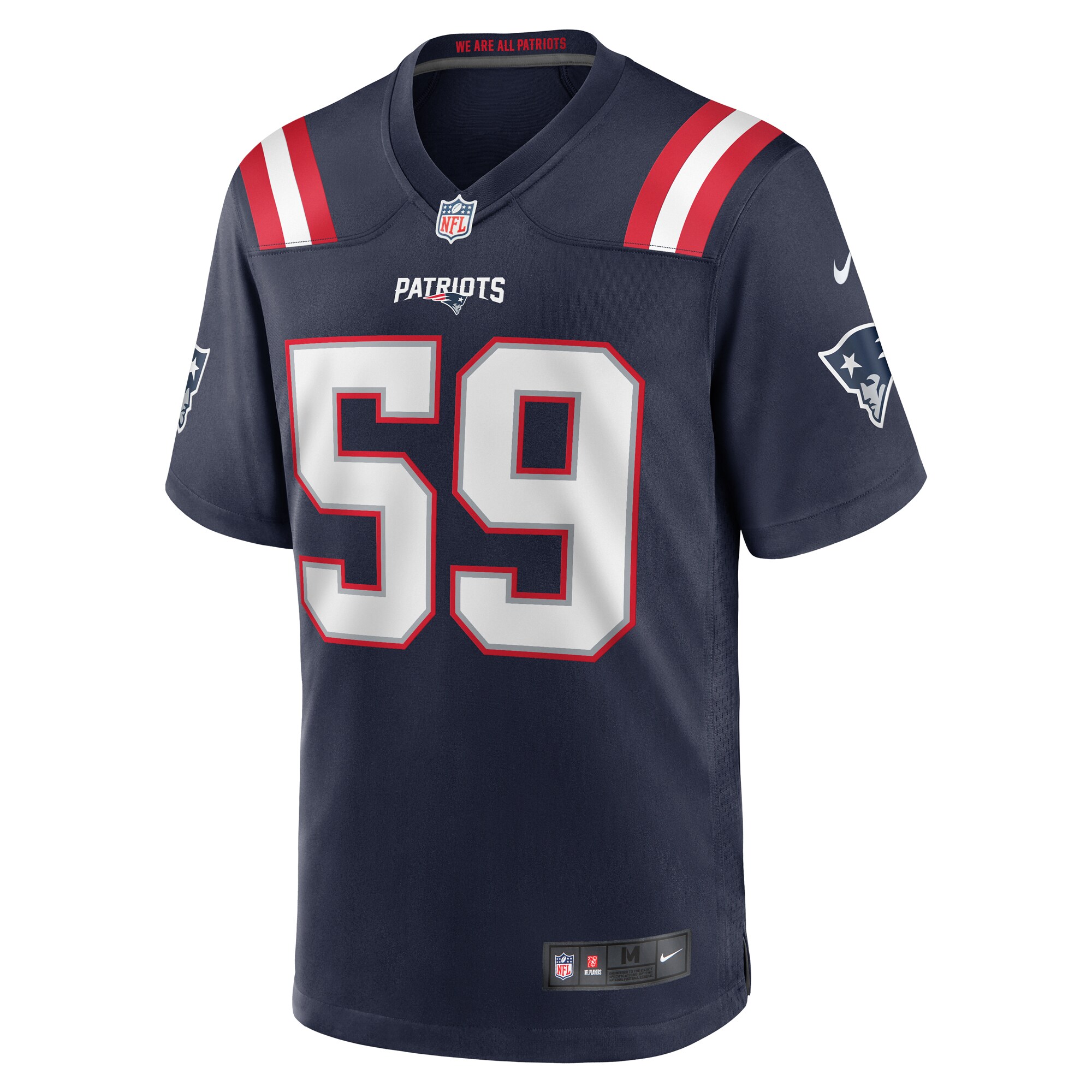 Vederian Lowe New England Patriots  Team Game Jersey -  Navy