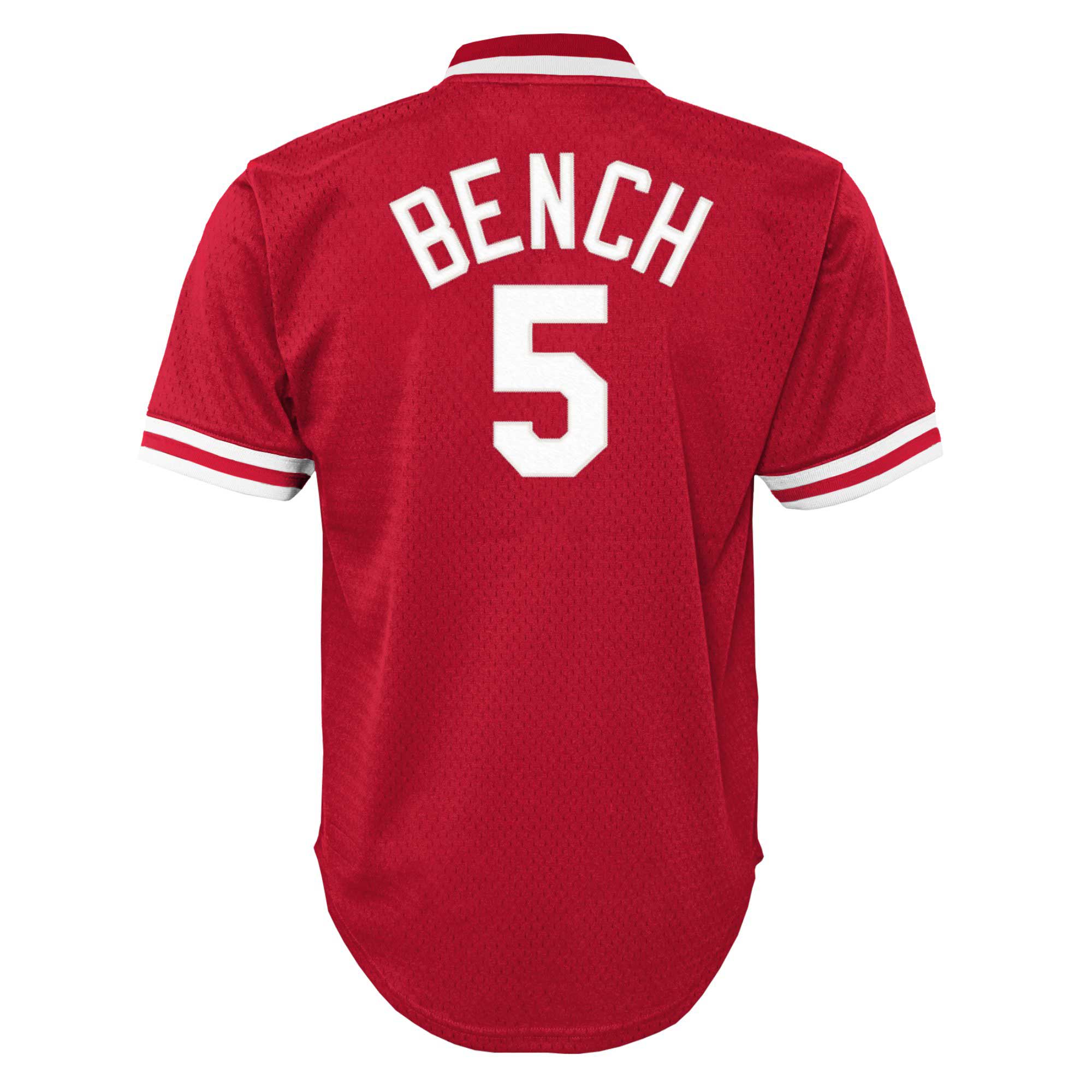Johnny Bench Cincinnati Reds Mitchell & Ness Youth Cooperstown CollectionMesh Batting Practice Jersey - Red
