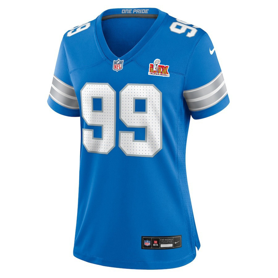 Za'Darius Smith #99 Detroit Lions Super Bowl LIX Women's Jersey - Blue