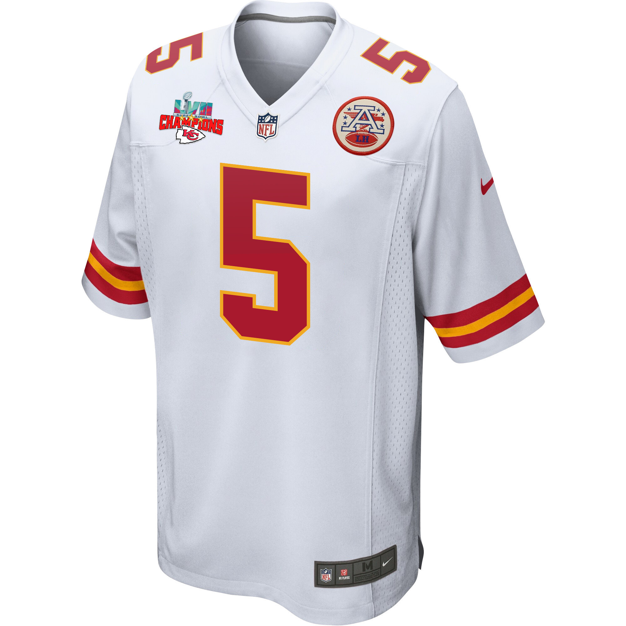 Tommy Townsend 5 Kansas City Chiefs Super Bowl LVII Champions 3 Stars Men Game Jersey - White
