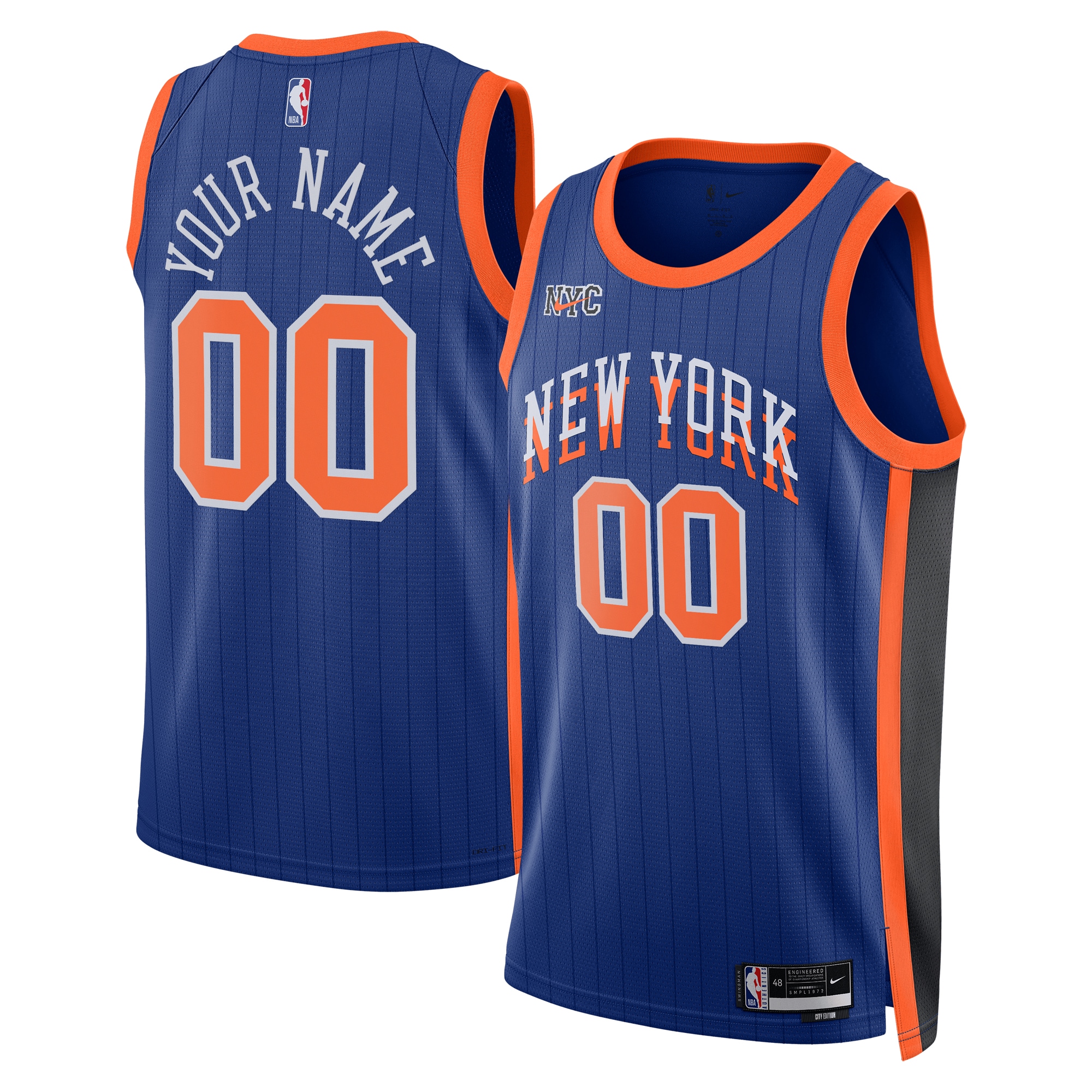 New York Knicks Unisex 2023\/24 Custom Swingman Jersey - Blue - City Edition