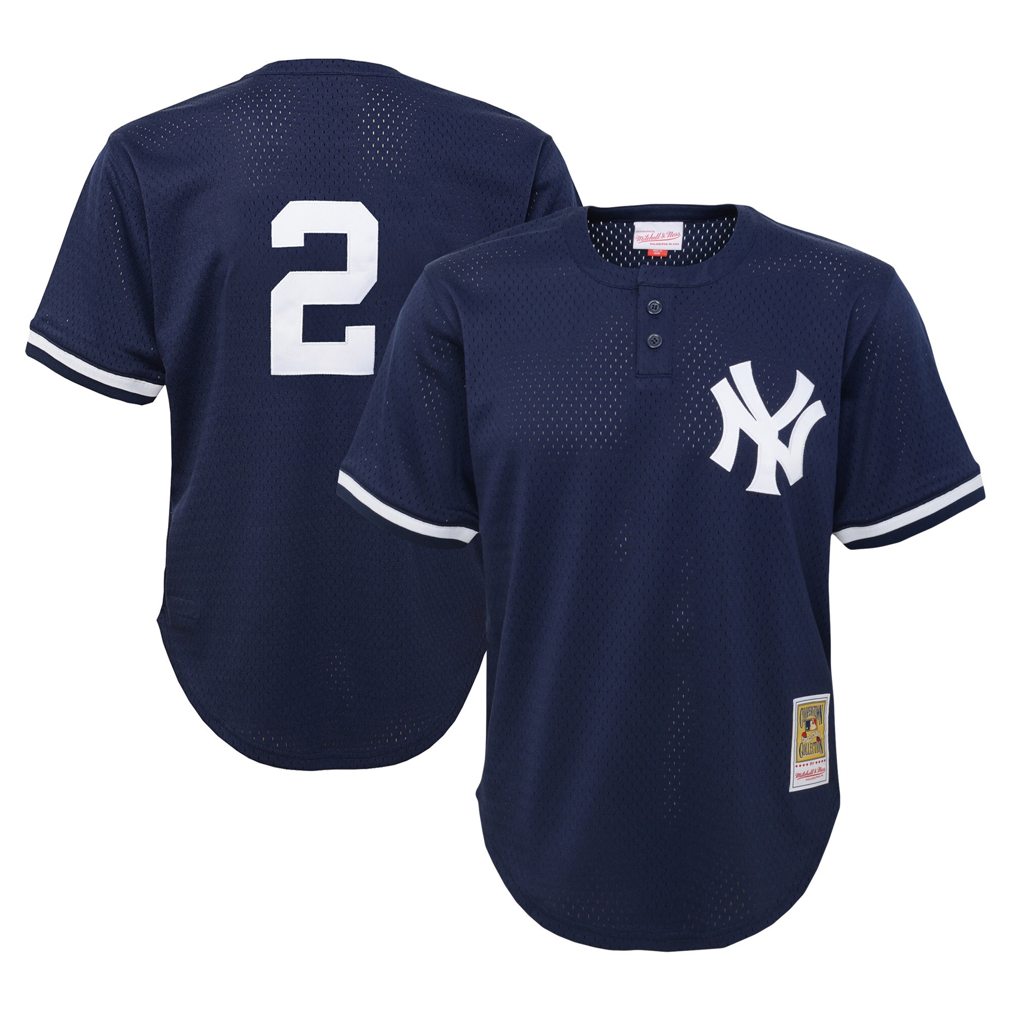 Derek Jeter New York Yankees Mitchell & Ness Toddler Cooperstown CollectionMesh Batting Practice Jersey - Navy