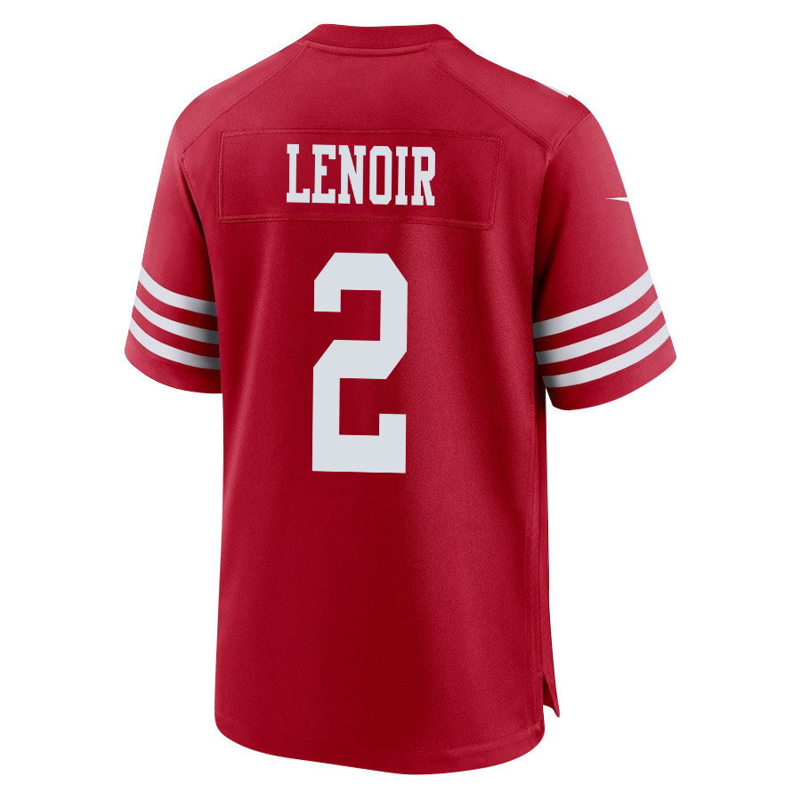 Deommodore Lenoir 2 San Francisco 49ers Super Bowl LVIII Patch Game Men Jersey - Scarlet