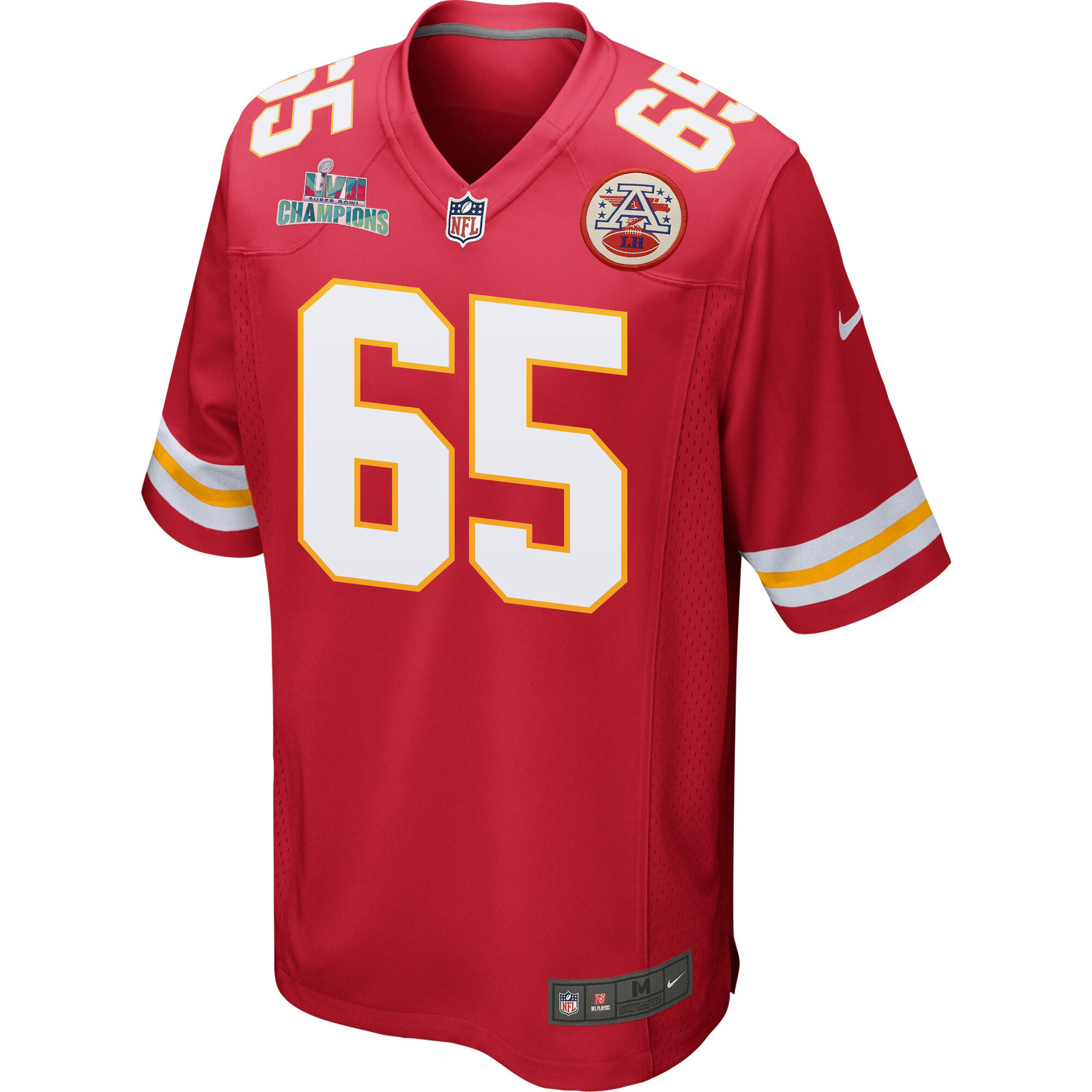 Trey Smith 65 Kansas City Chiefs Super Bowl LVII Champions Men Game Jersey - Red