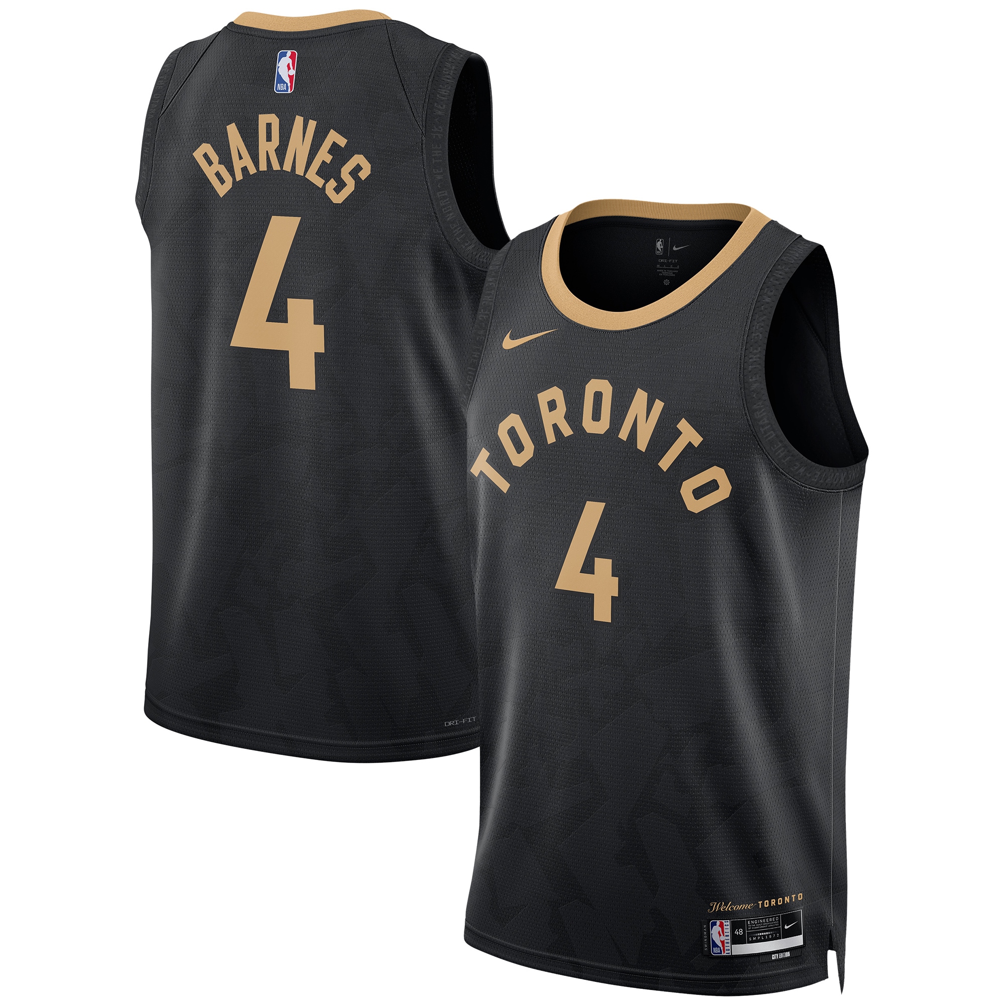 Scottie Barnes Toronto Raptors Unisex 2022\/23 Swingman Jersey - City Edition - Black
