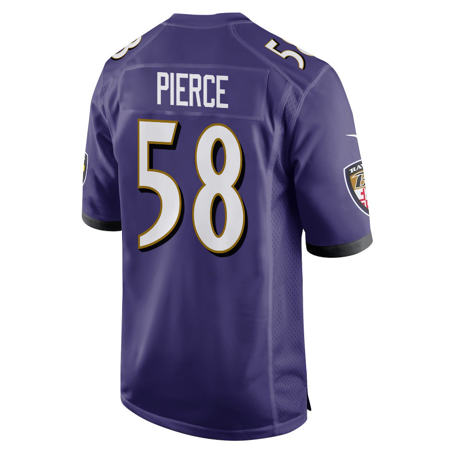 Michael Pierce 58 Baltimore Ravens Super Bowl LIX New Orleans Patch Game Men Jersey - Purple