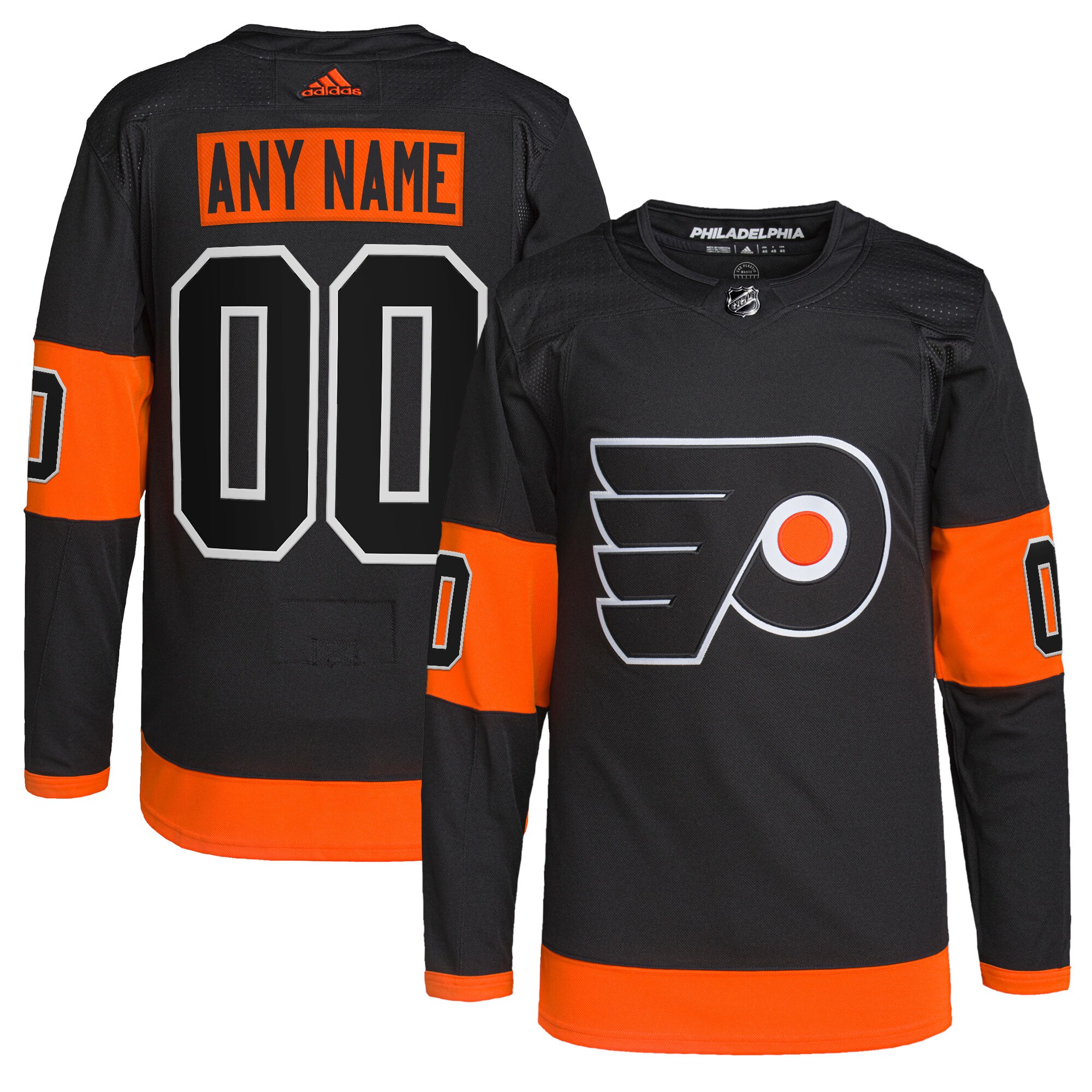 Philadelphia Flyers adidas Alternate Primegreen Authentic Custom Jersey - Black