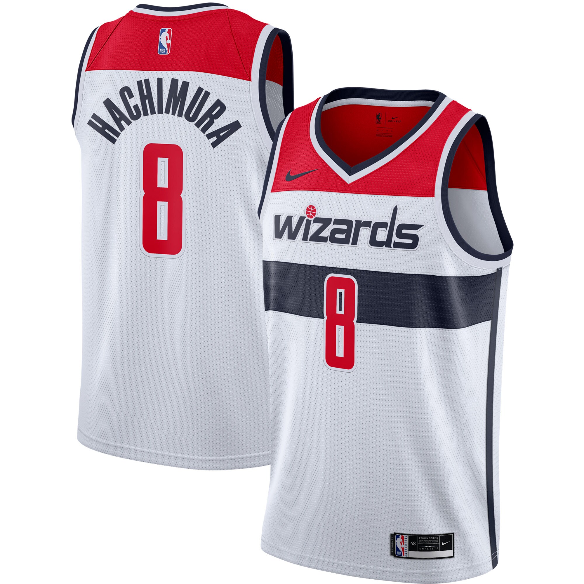 Rui Hachimura Washington Wizards 2020\/21 Swingman Jersey - White - Association Edition