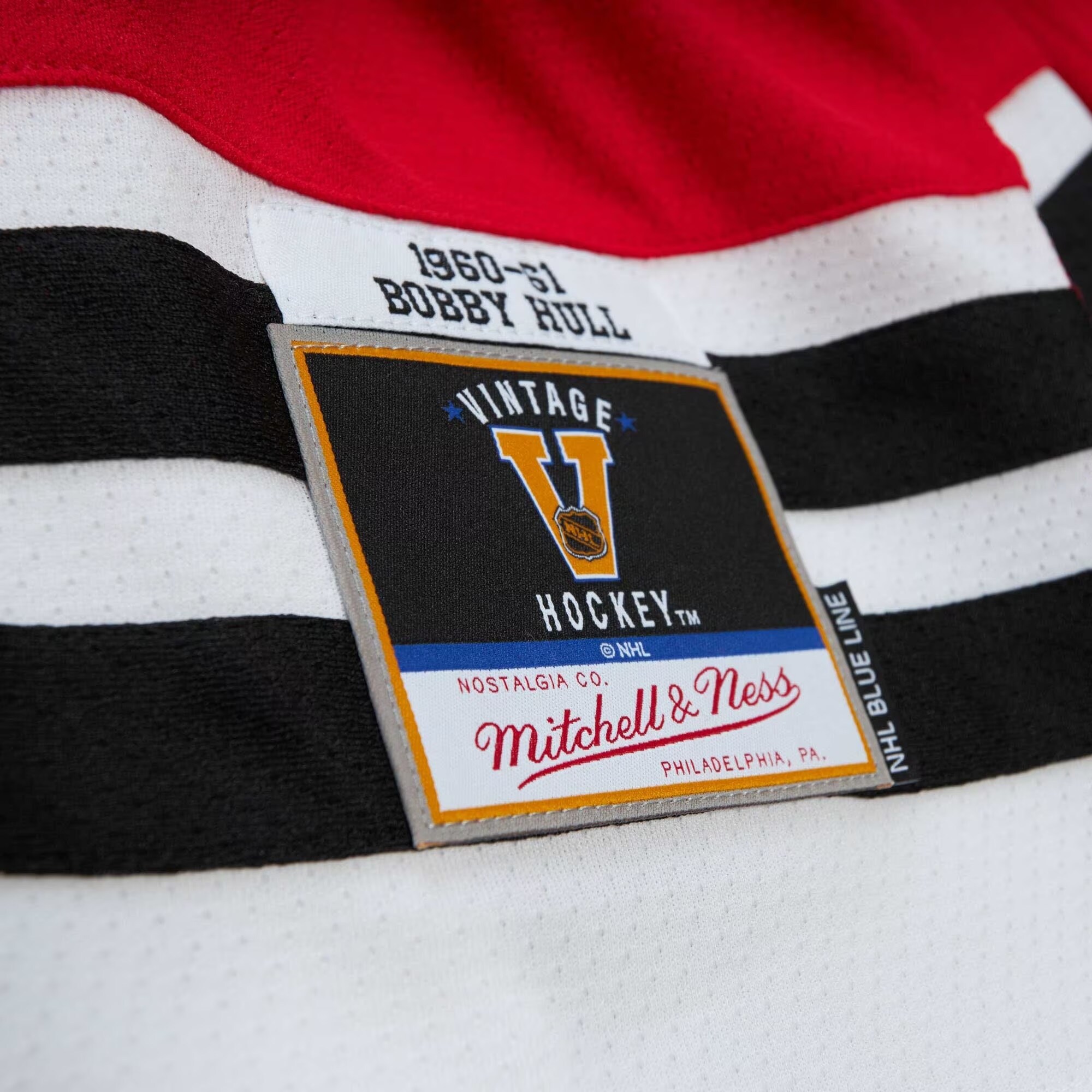 Bobby Hull Chicago Blackhawks Mitchell & Ness  1960\/61 Blue Line Player Jersey - Red