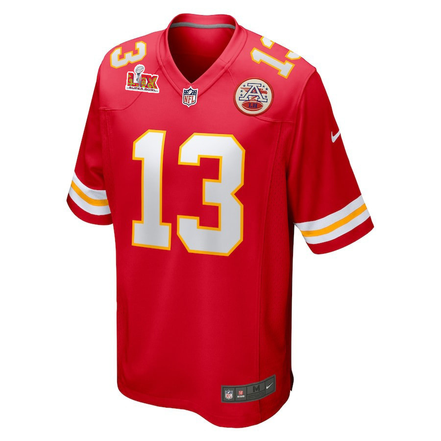 Nazeeh Johnson #13 Kansas City Chiefs Super Bowl LIX Jersey - Men's - Red