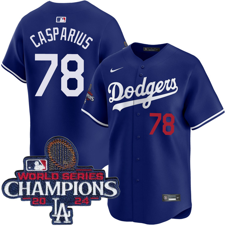 Ben Casparius Los Angeles Dodgers Alternate Royal Limited World Series Champions Jersey