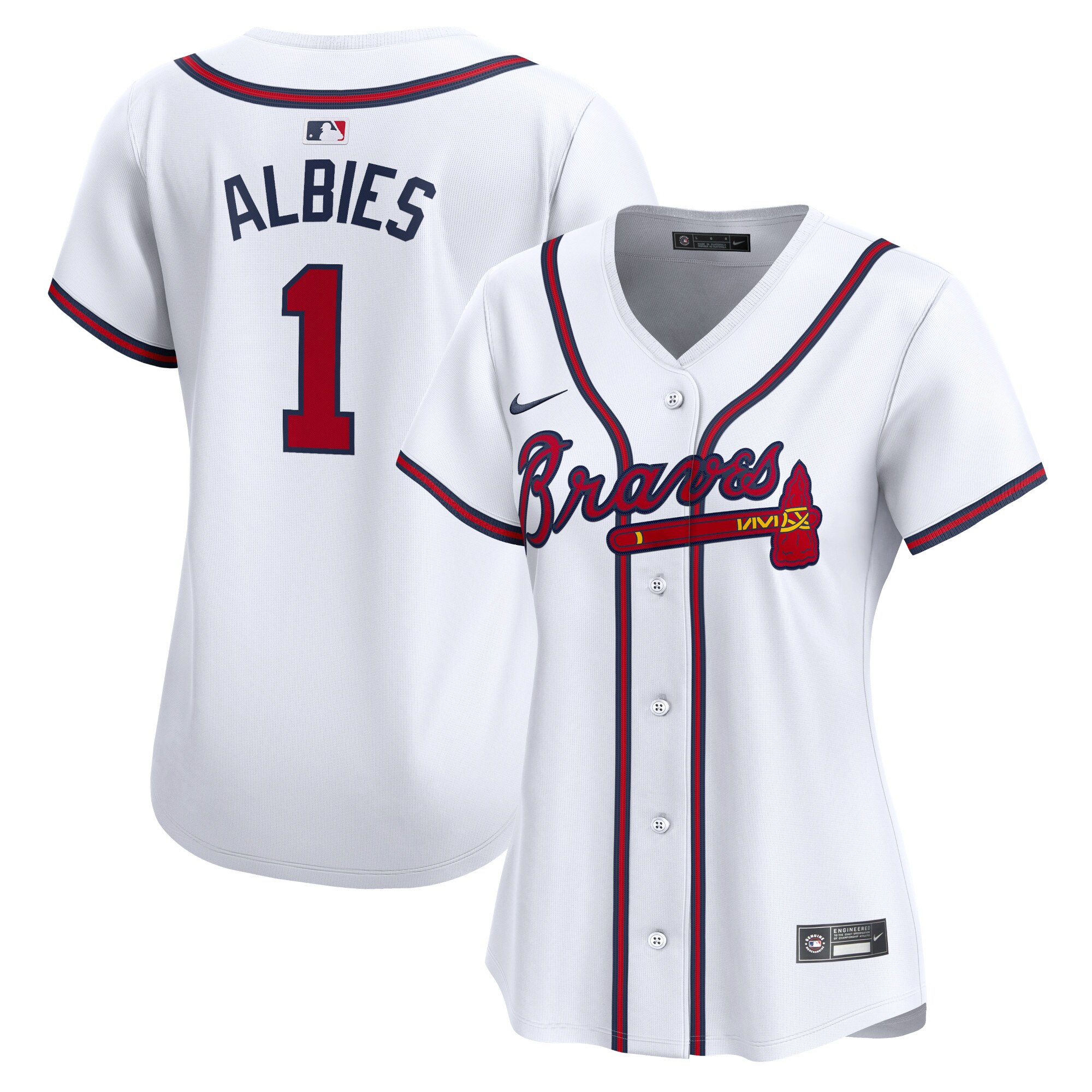 Ozzie Albies Atlanta Braves Women's Home Limited Player Jersey - White