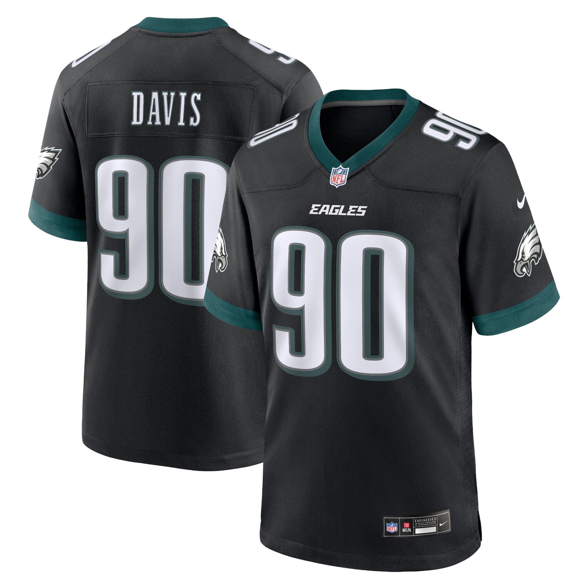 Jordan Davis Philadelphia Eagles  Alternate Game Jersey - Black