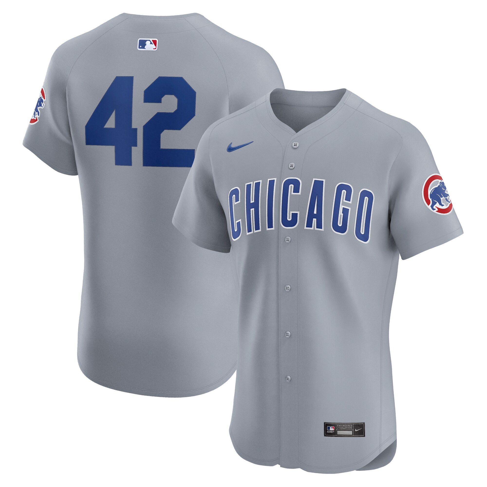 Chicago Cubs  Road 2024 Jackie Robinson Day Elite Jersey - Gray