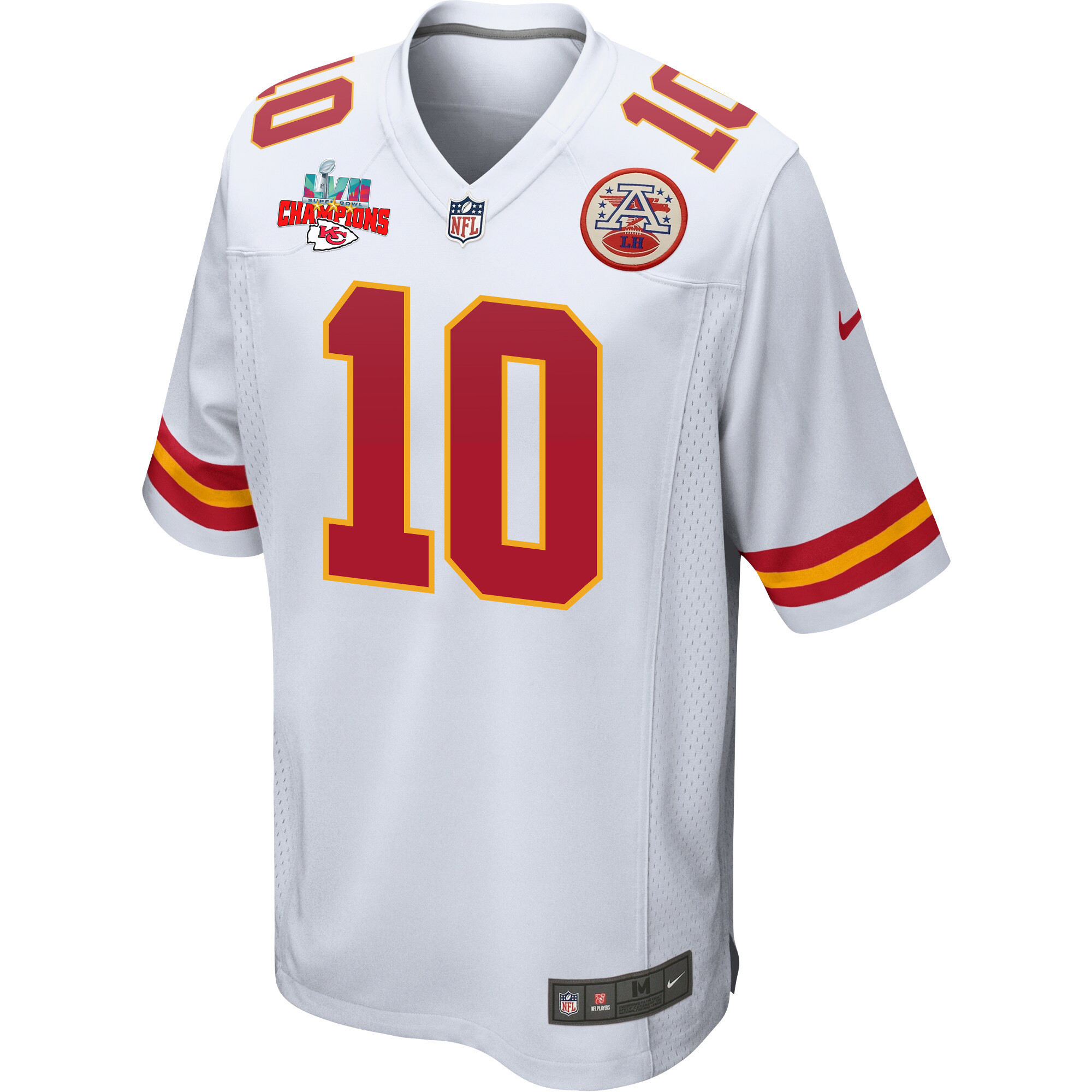 Isiah Pacheco 10 Kansas City Chiefs Super Bowl LVII Champions 3 Stars Men Game Jersey - White