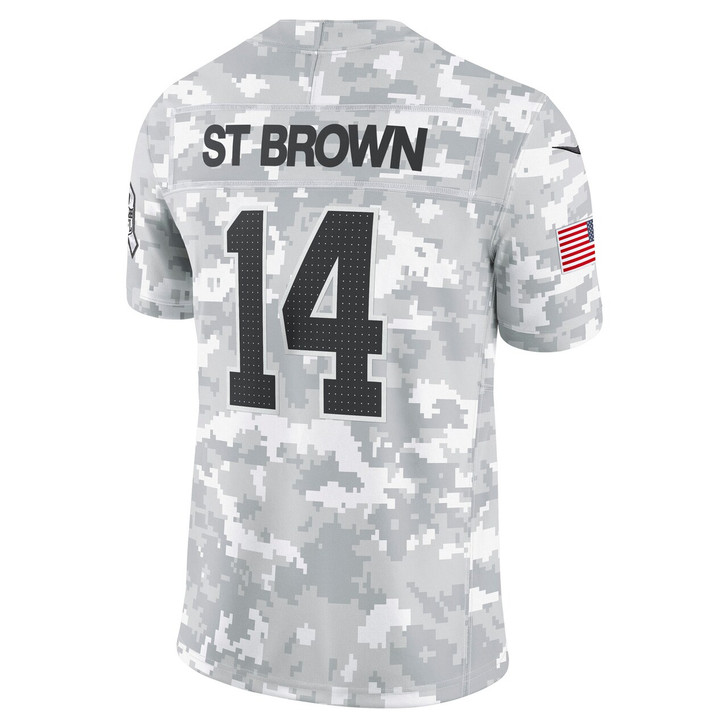 Amon-Ra St. Brown Detroit Lions 2024 Salute to Service Limited Jersey - Arctic Camo