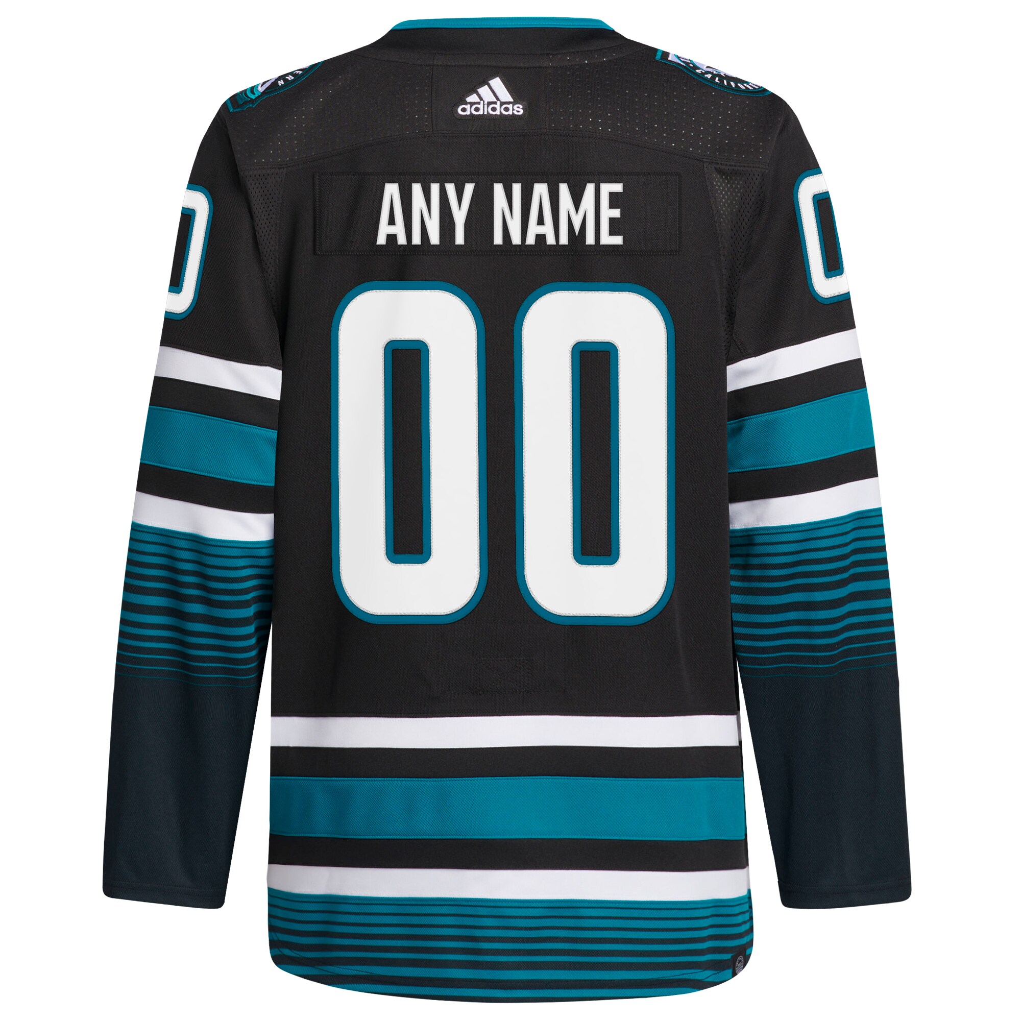 San Jose Sharks adidas Alternate Primegreen Authentic Custom Jersey - Black