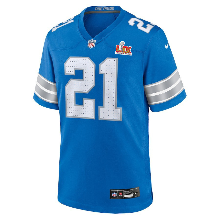 Amik Robertson #21 Detroit Lions Super Bowl LIX Jersey - Men's - Blue