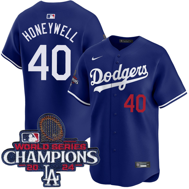 Brent Honeywell Los Angeles Dodgers Alternate Royal Limited World Series Champions Jersey