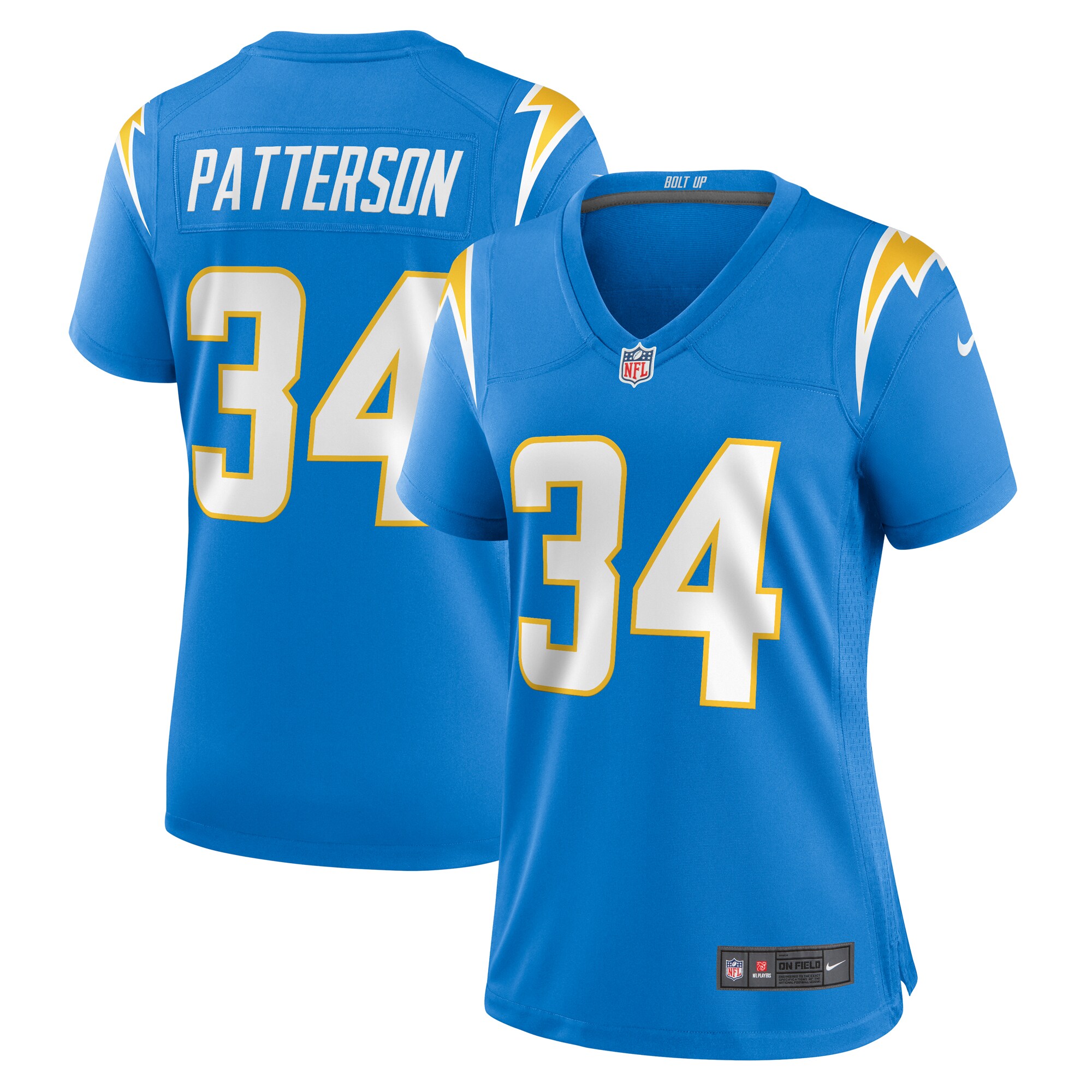 Jaret Patterson Los Angeles Chargers Women's Team Game Jersey - Powder Blue