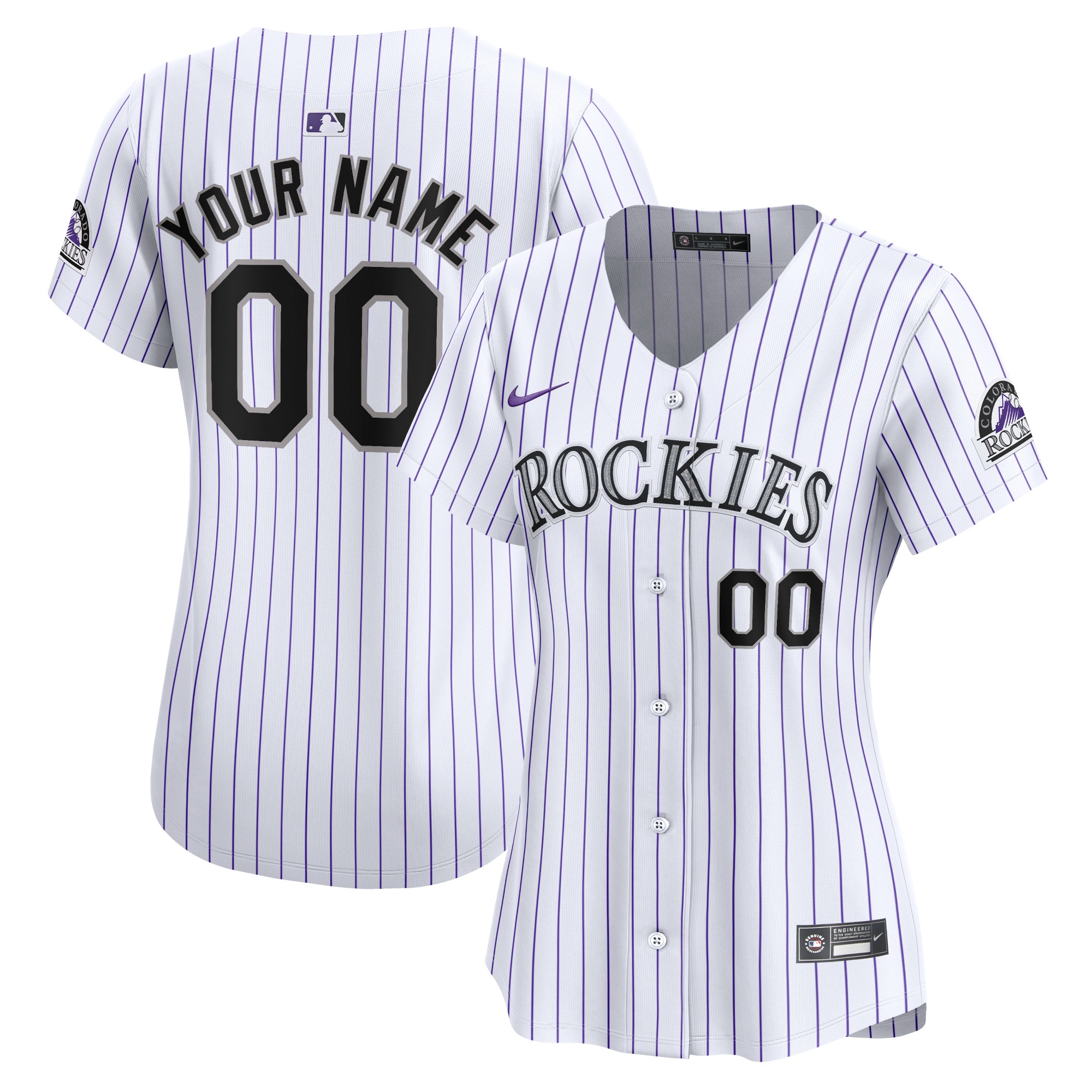 Colorado Rockies  Women's Home Limited Custom Jersey - White