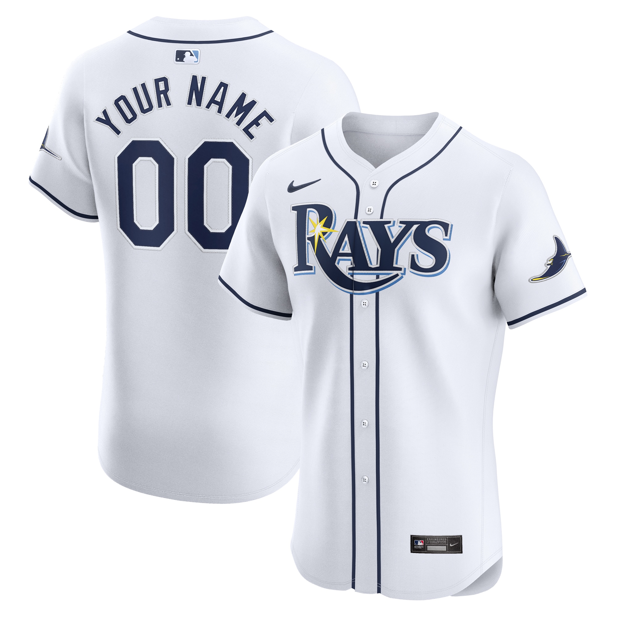 Tampa Bay Rays  Home Elite Custom Jersey - White