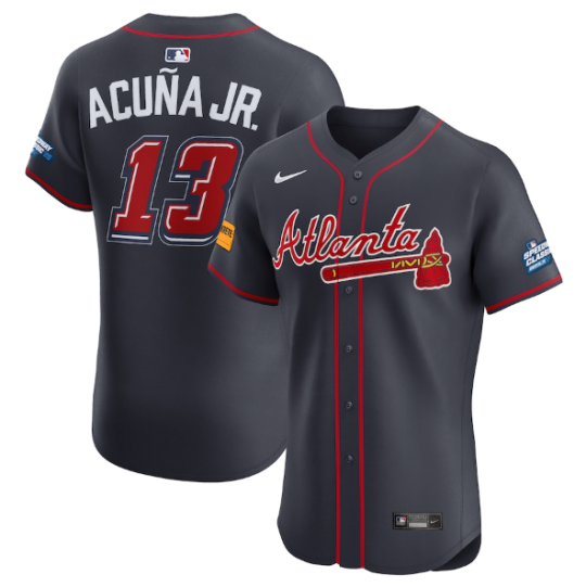 Atlanta Braves Navy 2025 MLB Speedway Classic Alternate Elite Jersey
