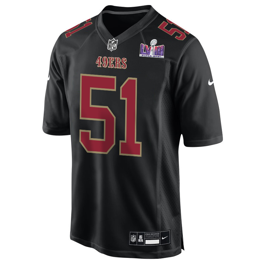Robert Beal Jr. 51 San Francisco 49ers Super Bowl LVIII Patch Fashion Game Men Jersey - Carbon Black