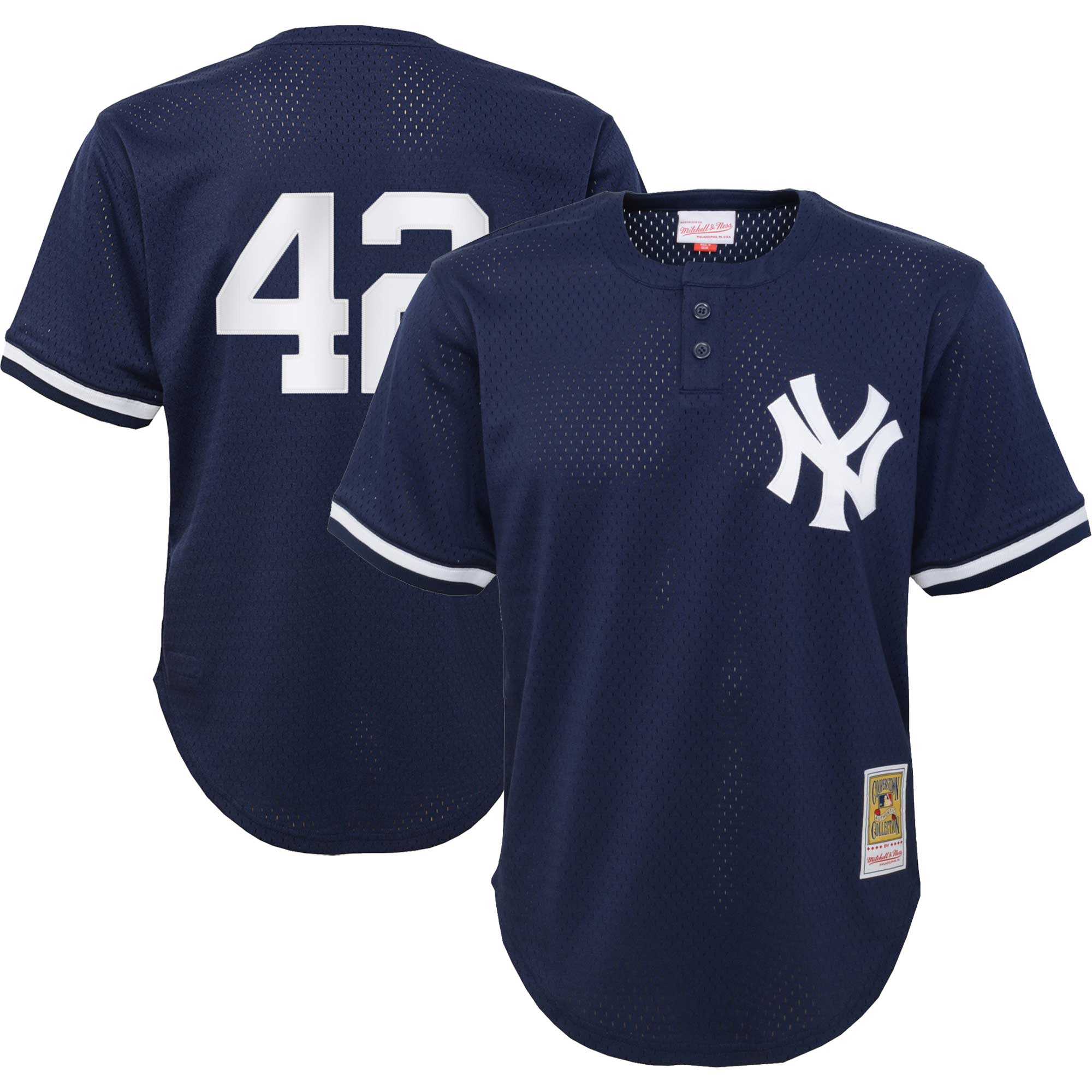 Mariano Rivera New York Yankees Mitchell & Ness Youth Cooperstown CollectionMesh Batting Practice Jersey - Navy