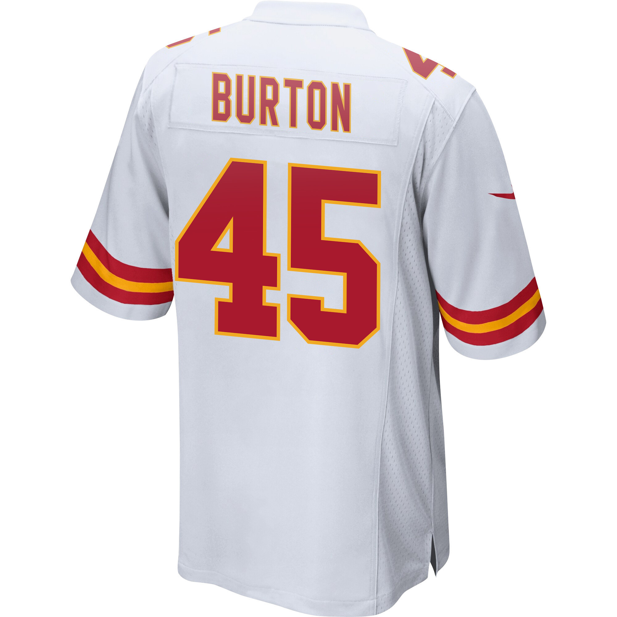 Michael Burton 45 Kansas City Chiefs Super Bowl LVII Champions 3 Stars Men Game Jersey - White