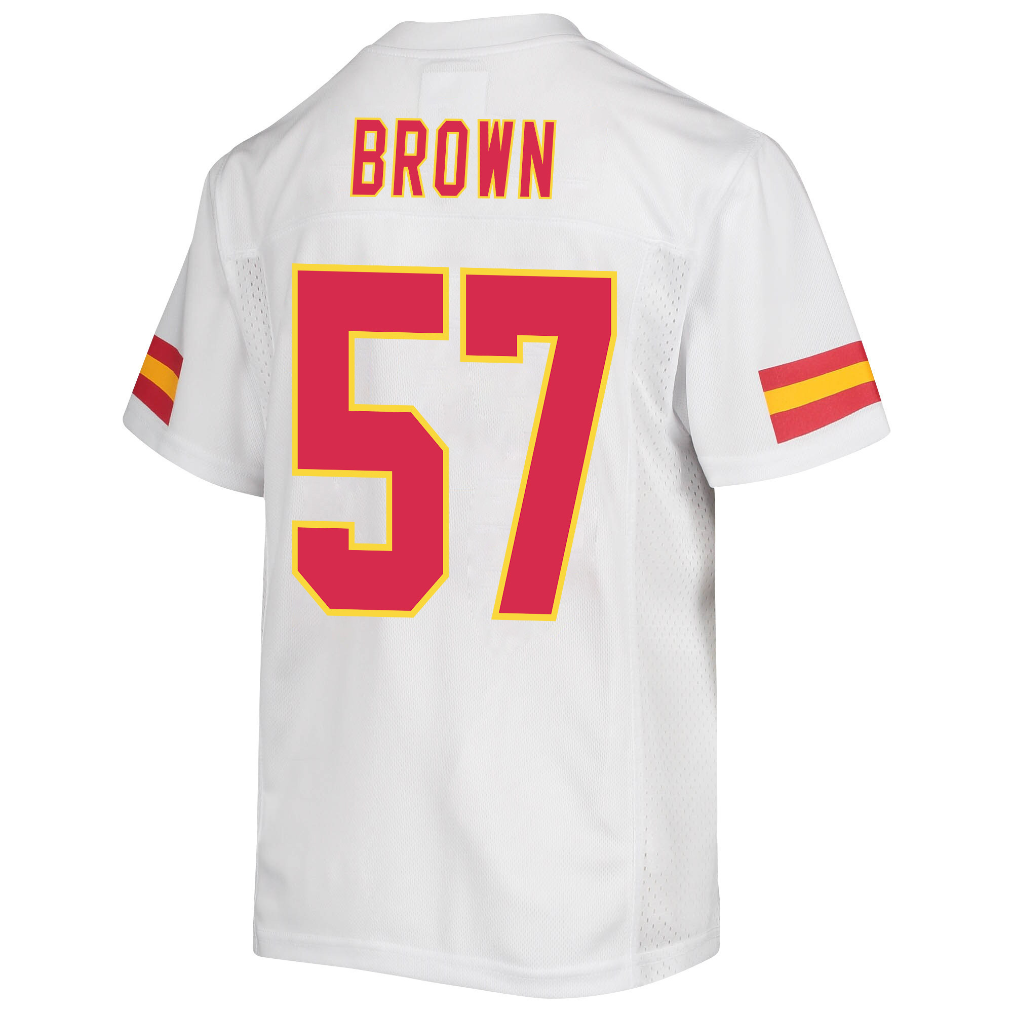 Orlando Brown 57 Kansas City Chiefs Super Bowl LVII Champions 3 Stars Youth Game Jersey - White