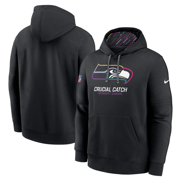 Seattle Seahawks 2024 Crucial Catch Club Pullover Hoodie - Black