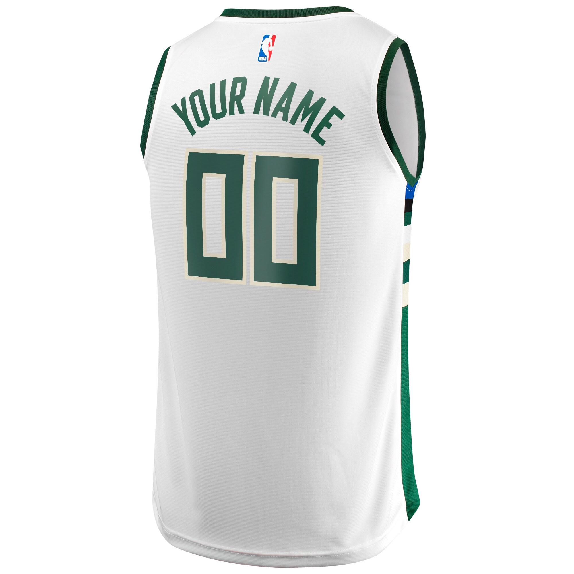 Milwaukee Bucks Fanatics Unisex Fast Break Custom Jersey - White - Association Edition