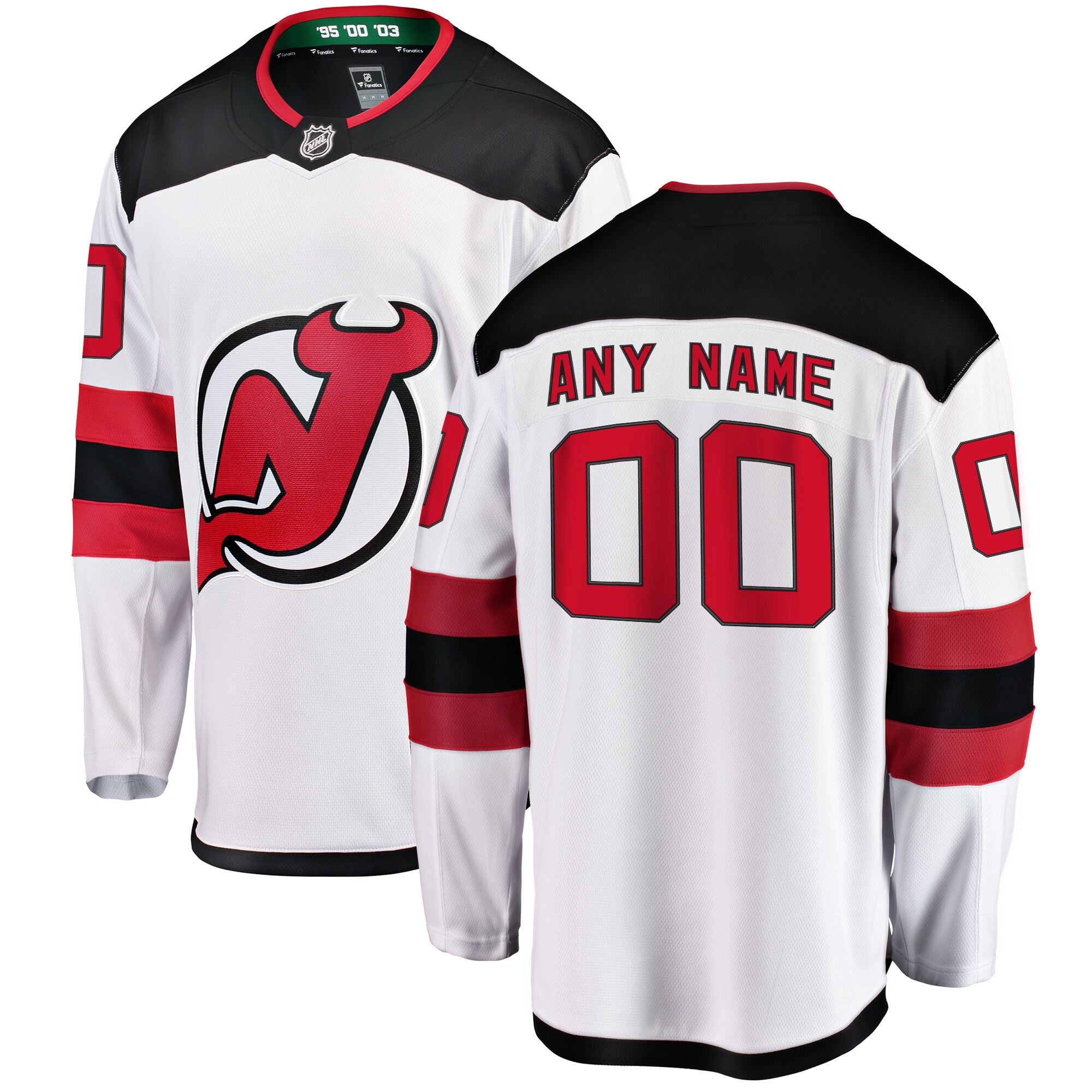 New Jersey Devils Fanatics Away Breakaway Custom Jersey - White