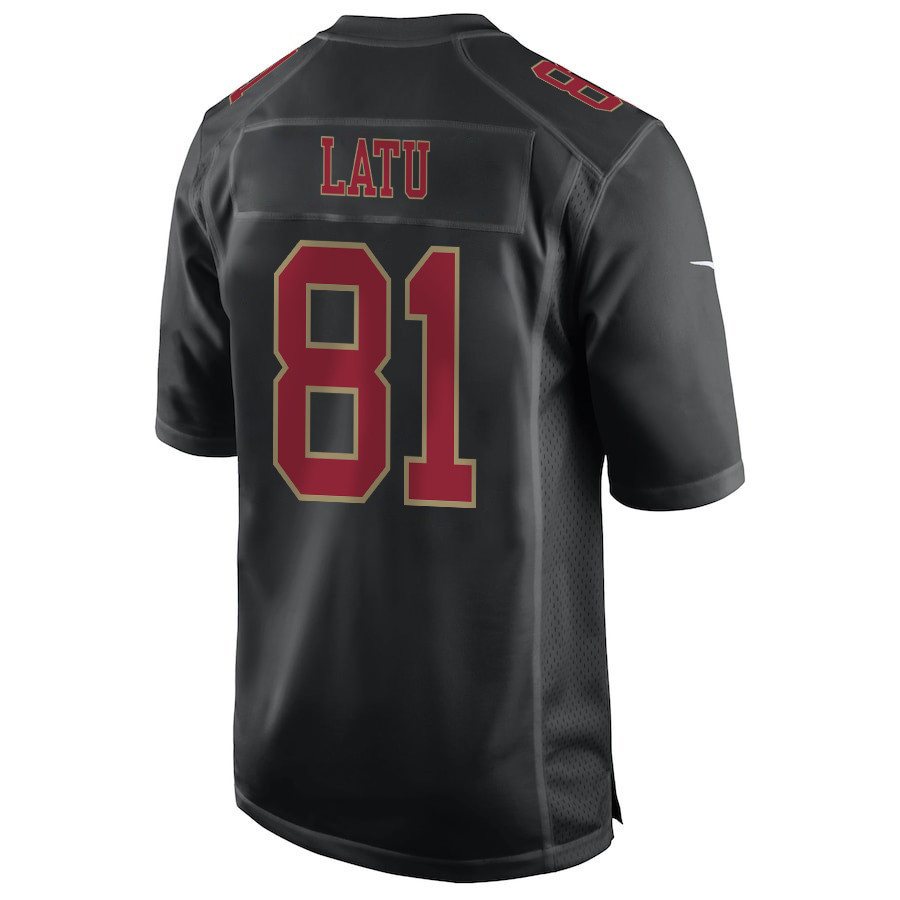 Cameron Latu 81 San Francisco 49ers Super Bowl LVIII Patch Fashion Game Men Jersey - Carbon Black