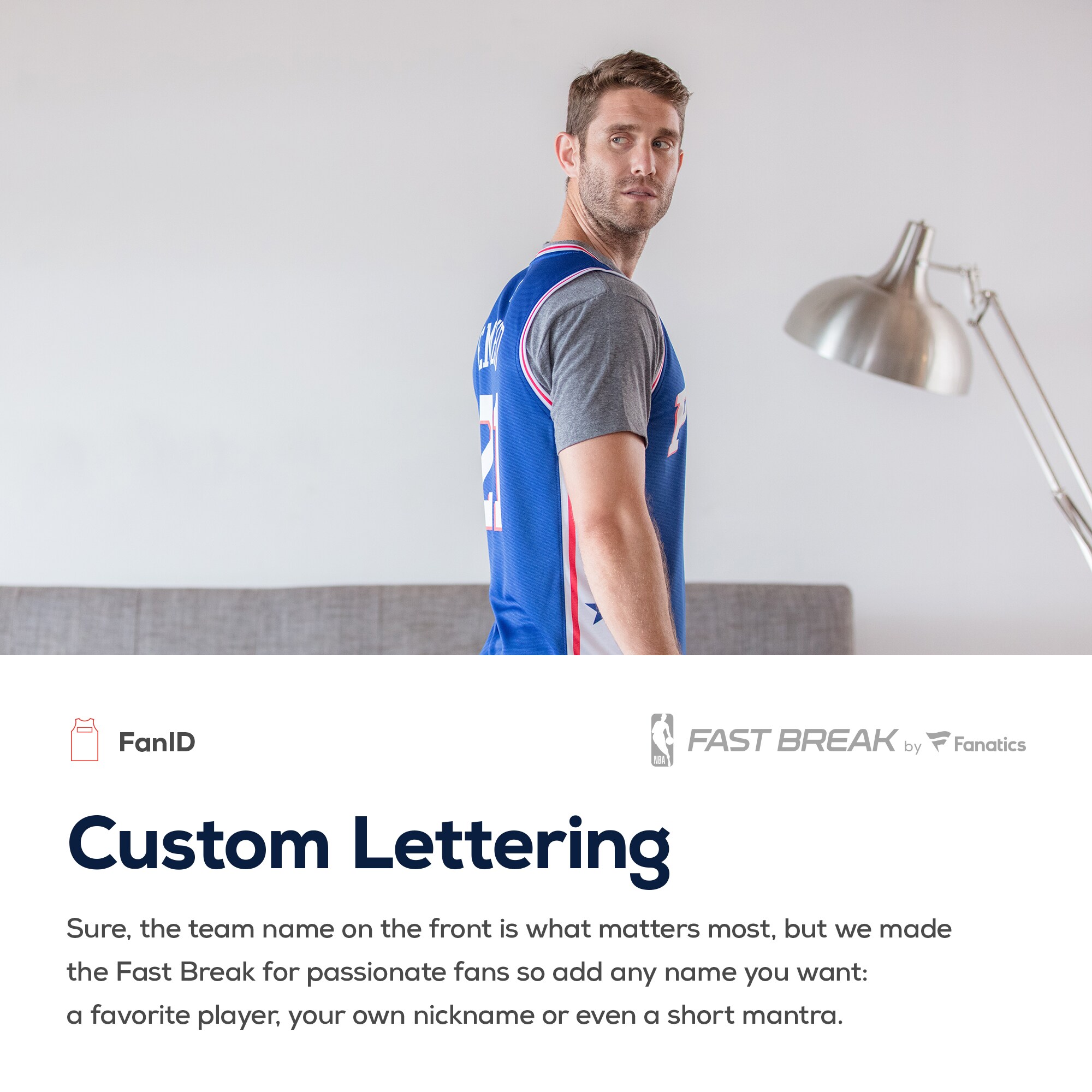 Philadelphia 76ers Fanatics Fast Break Custom Replica Jersey White - Association Edition