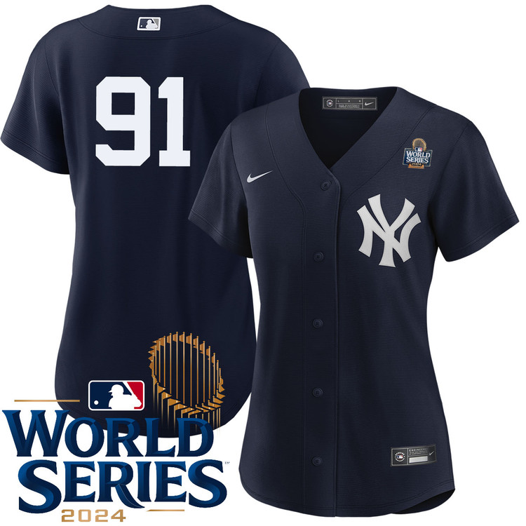 Oswald Peraza New York Yankees Women's Alternate Navy Player World Series Jersey