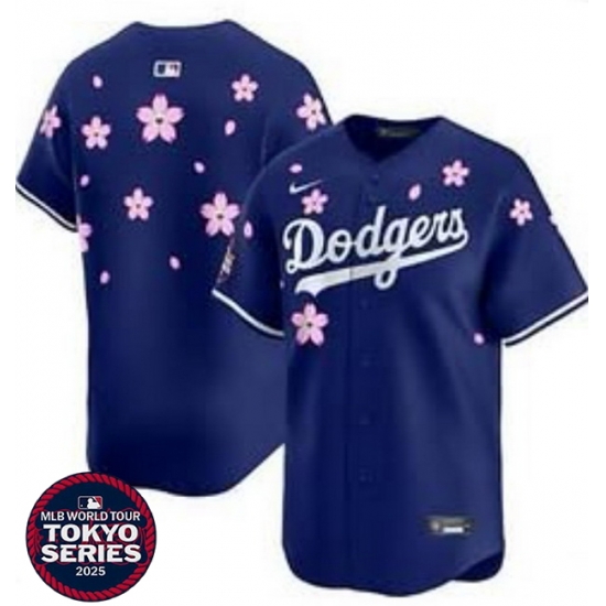 Los Angeles Dodgers Blank Blue 2025 Tokyo Series Limited Stitched Baseball Jersey