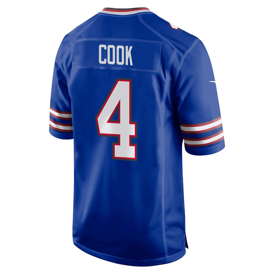 James Cook 4 Buffalo Bills Super Bowl LIX New Orleans Patch Game Men Jersey - Royal