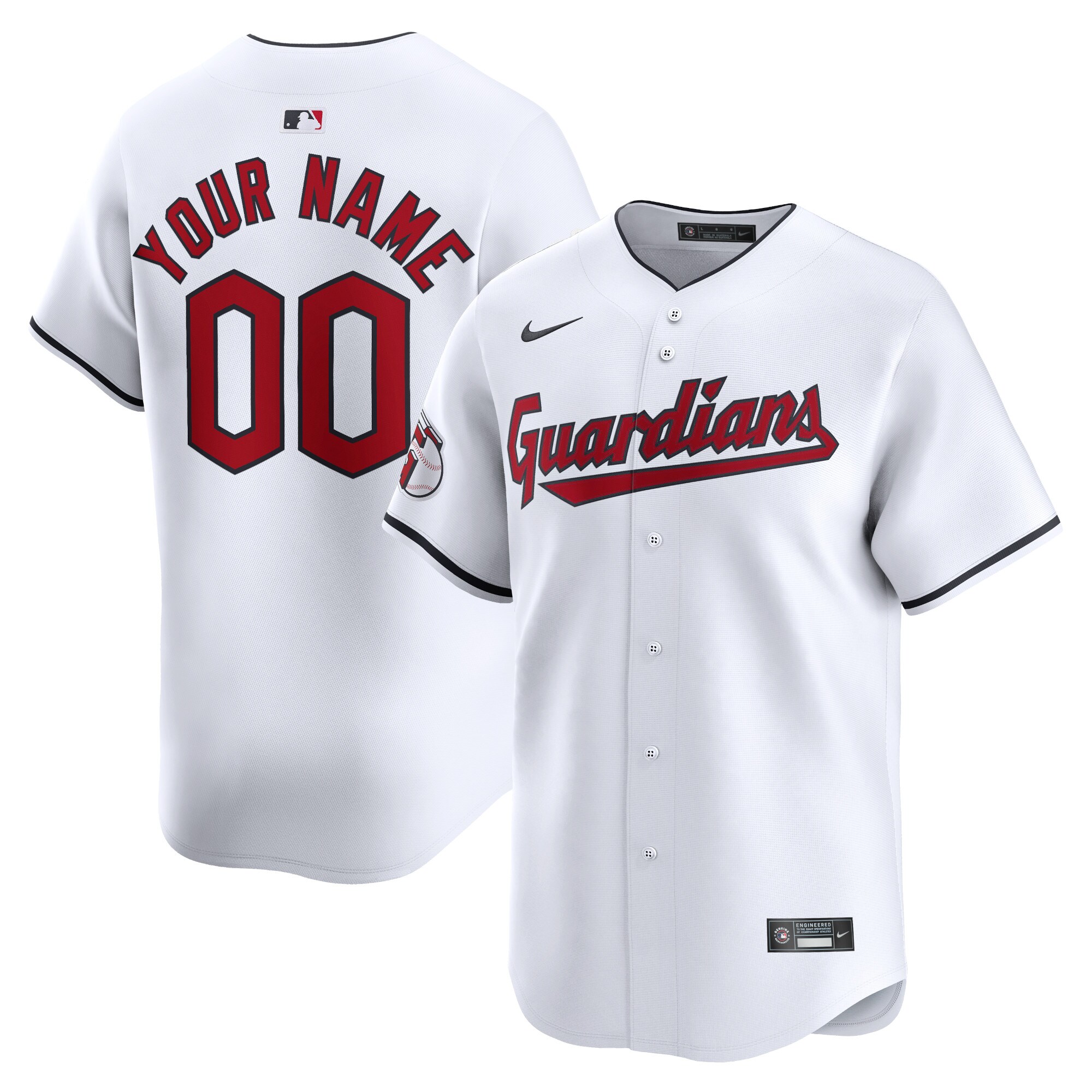 Cleveland Guardians  Youth Home Limited Custom Jersey - White