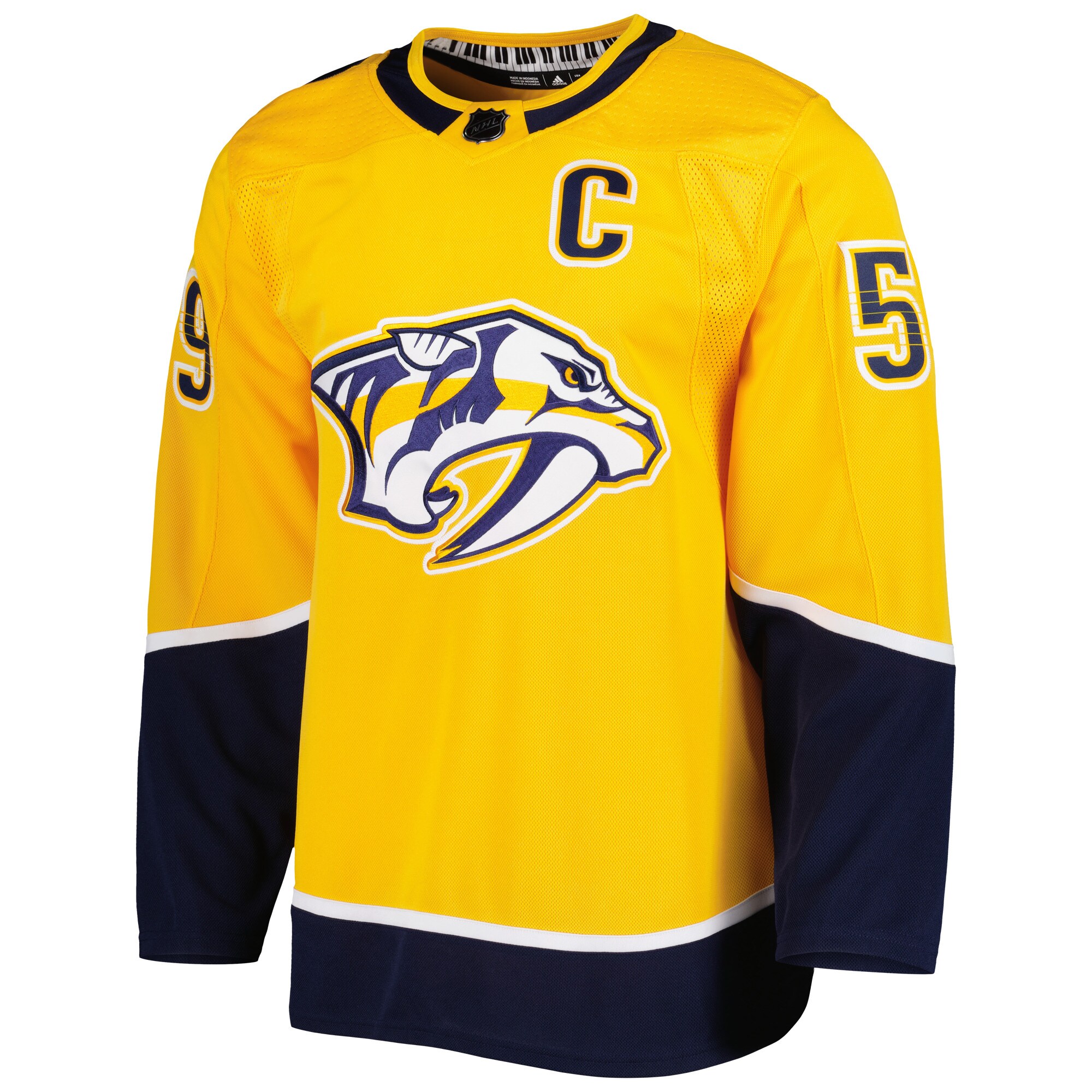 Roman Josi Nashville Predators adidas Primegreen Authentic Player Jersey - Gold