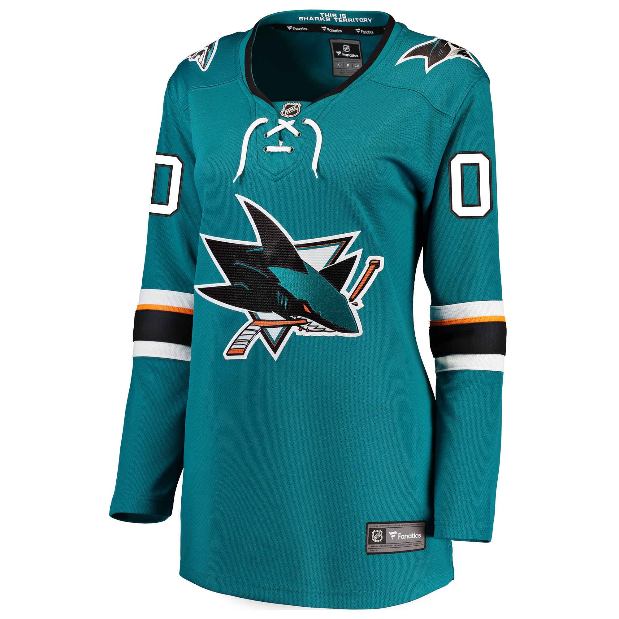 San Jose Sharks Fanatics Women's Home Breakaway Custom Jersey - Teal