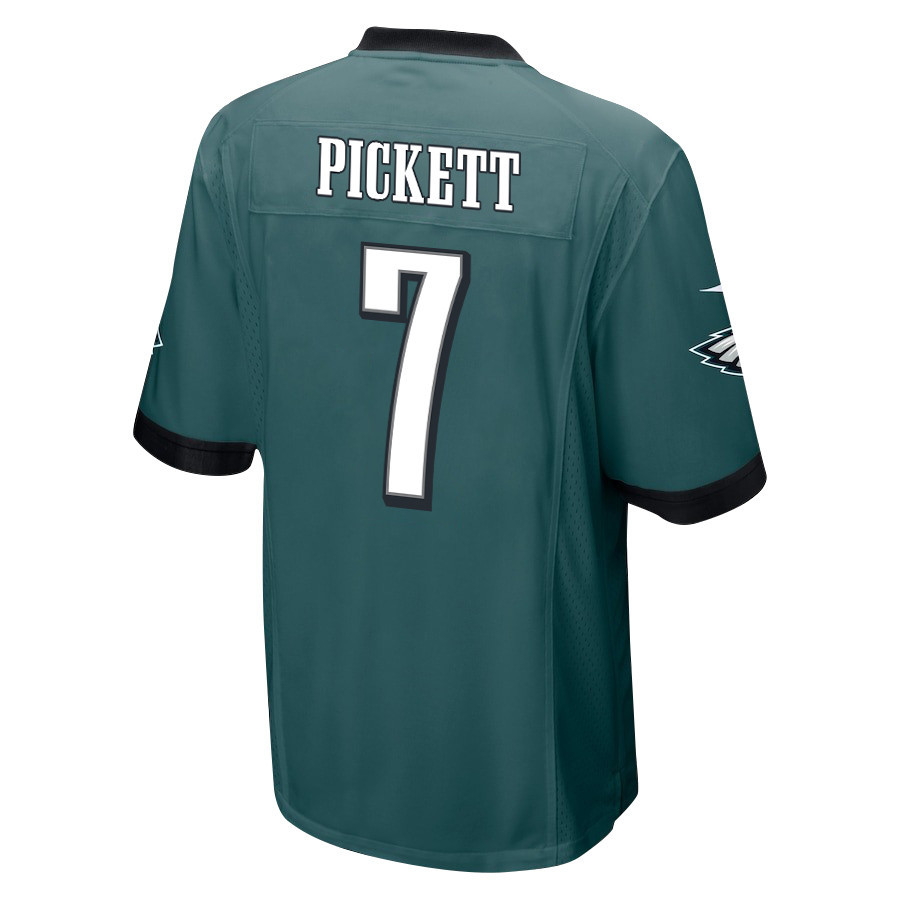 Kenny Pickett 7 Philadelphia Eagles Super Bowl LIX New Orleans Patch Game Men Jersey - Midnight Green